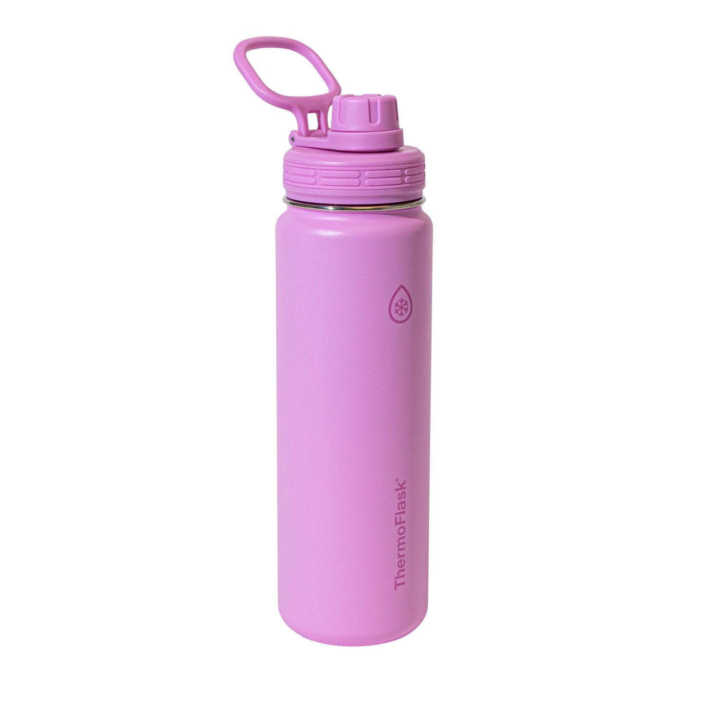 ThermoFlask 24 oz Double Wall Vacuum Insulated Stainless Steel Water Bottle with Spout Lid, Wild Rose