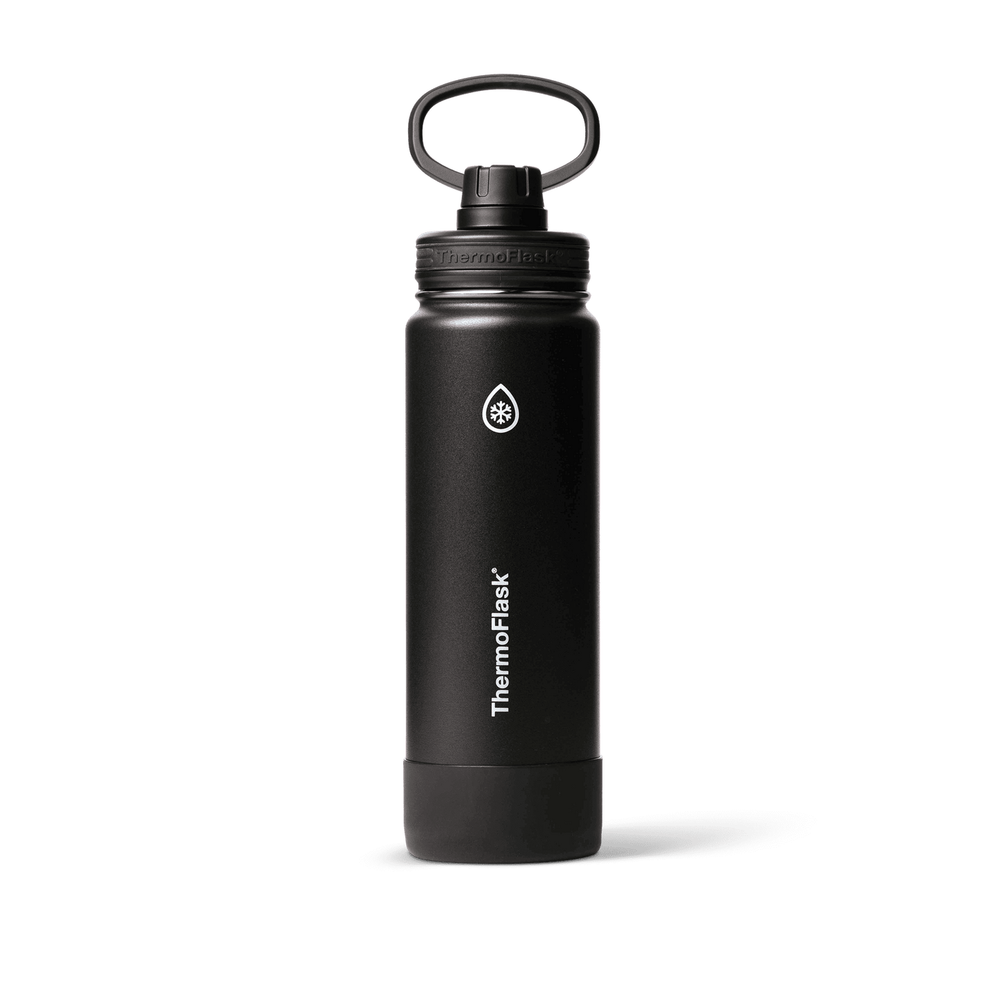 ThermoFlask Classics Insulated Stainless Steel Water Bottle with Leakproof Spout Lid, 24 oz, Black