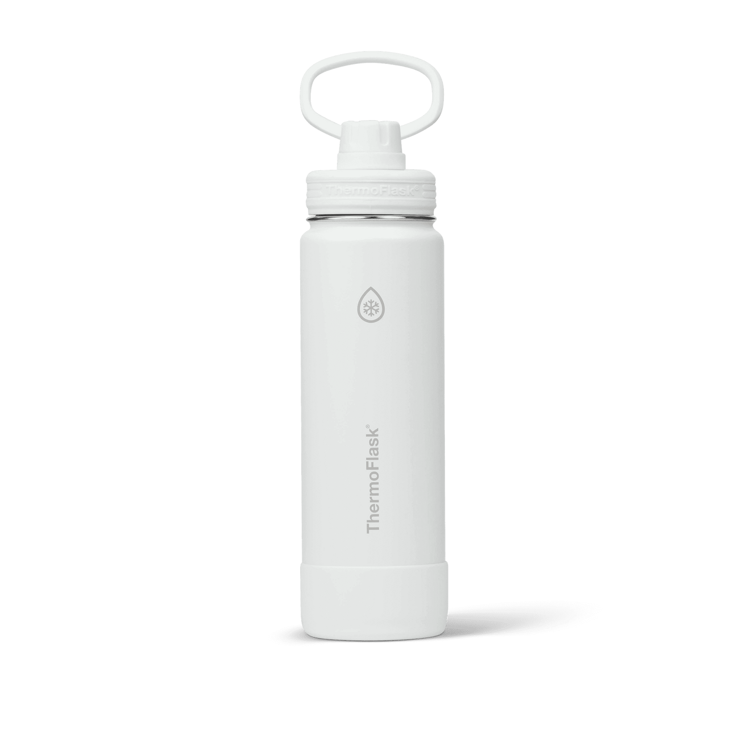 ThermoFlask Classics Insulated Stainless Steel Water Bottle with Leakproof Spout Lid, 24 oz, White