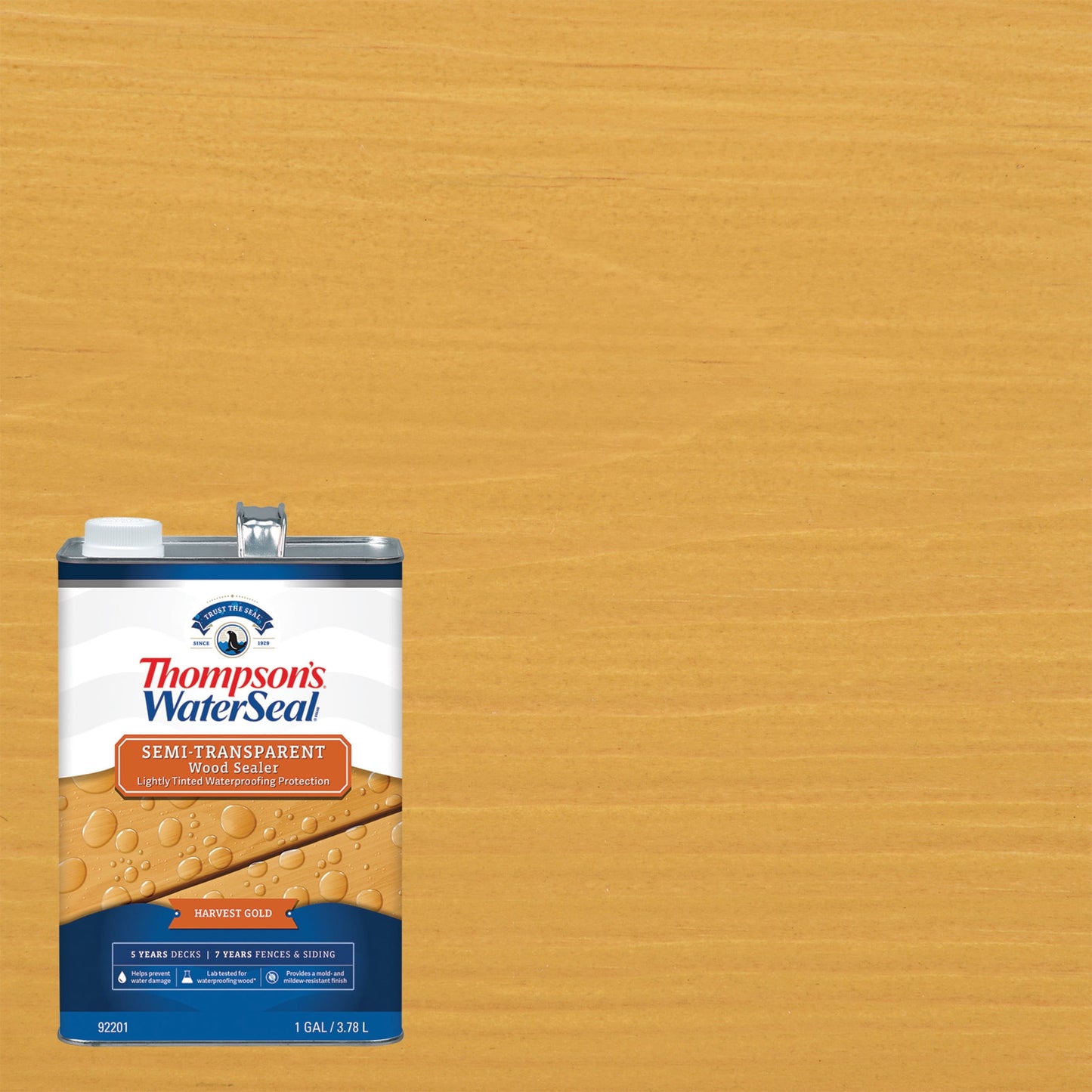 Thompson's WaterSeal Semi-Transparent Wood Sealer, Harvest Gold, 1 Gallon