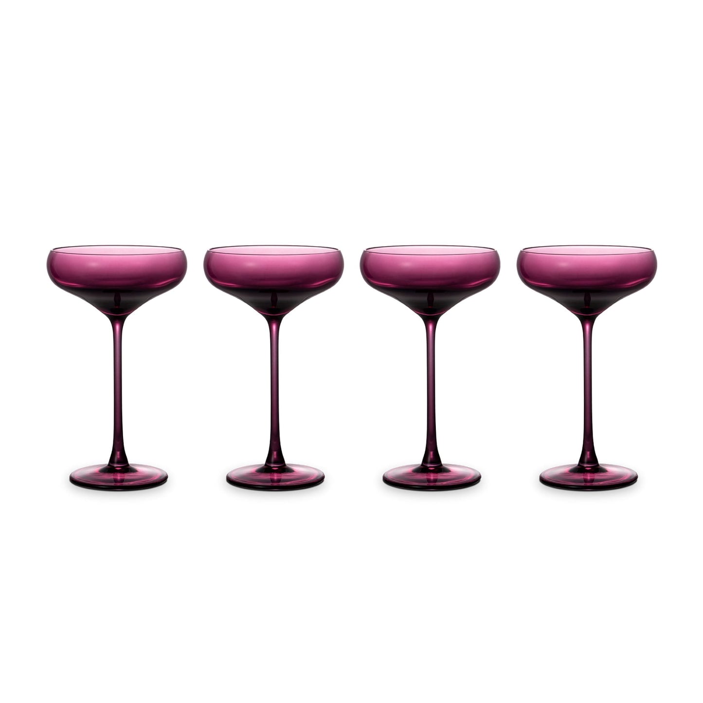 Thyme & Table 10 fl oz Magenta Sphere Coupe Cocktail Glasses, Set of 4