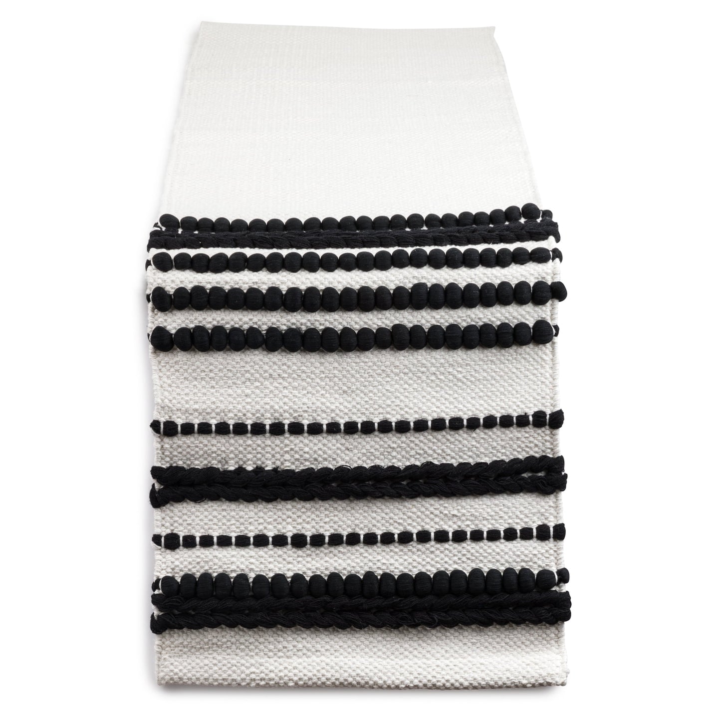 Thyme & Table Woven Dusk Handwoven Black Table Runner, 72 x 14 Inches