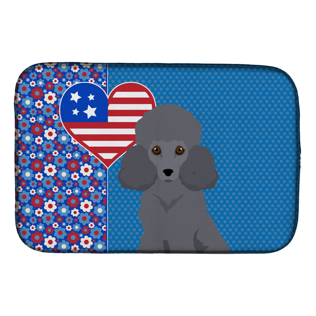 Toy Grey Poodle USA American Dish Drying Mat