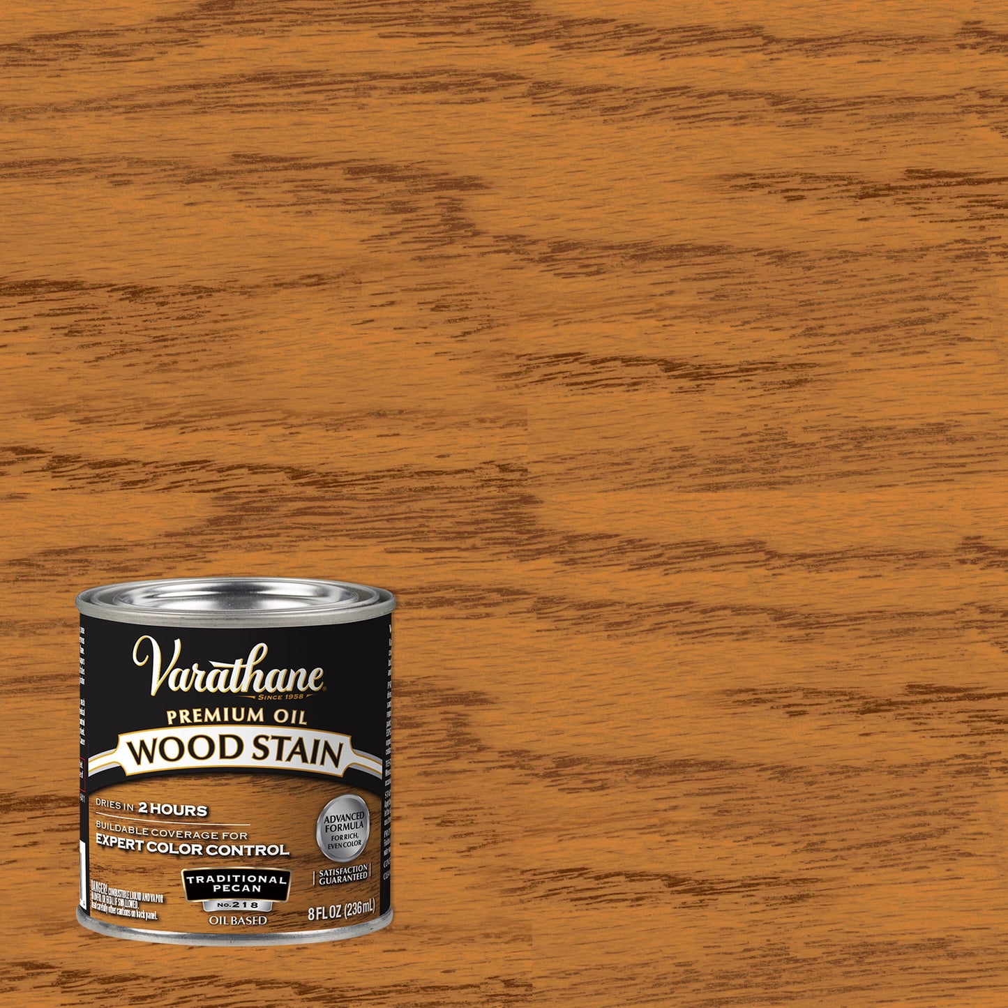 4 Pack, Traditional Pecan, Varathane Premium Oil-Based Interior Wood Stain-211790, Half Pint