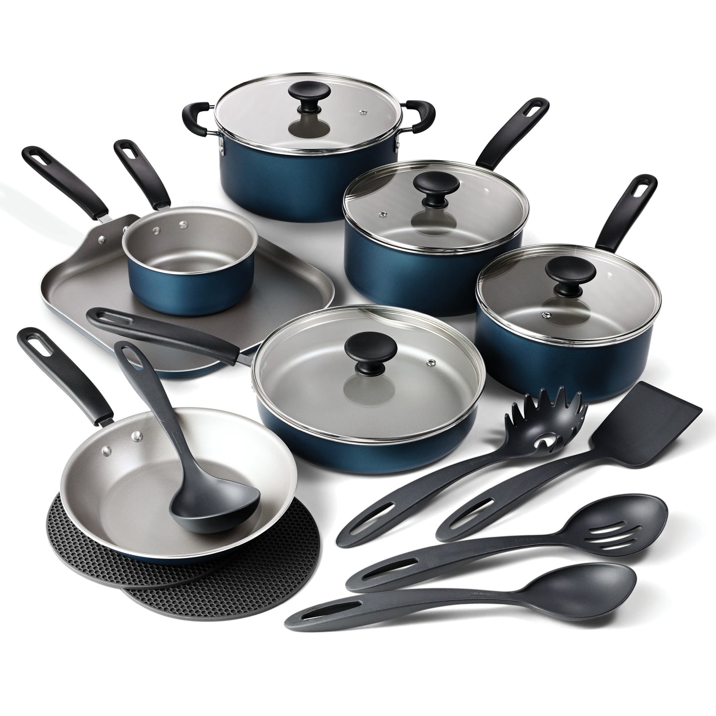 Tramontina Primaware 18-Piece Nonstick Cookware Set Blue