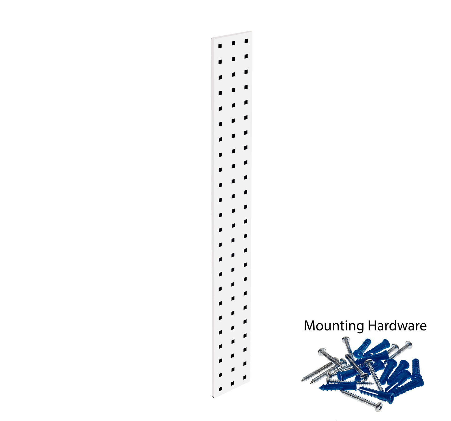 Triton Products® LocBoard (1) 36"W x 4.5"H Epoxy, 18 Gauge Steel Square Hole Pegboard Strip
