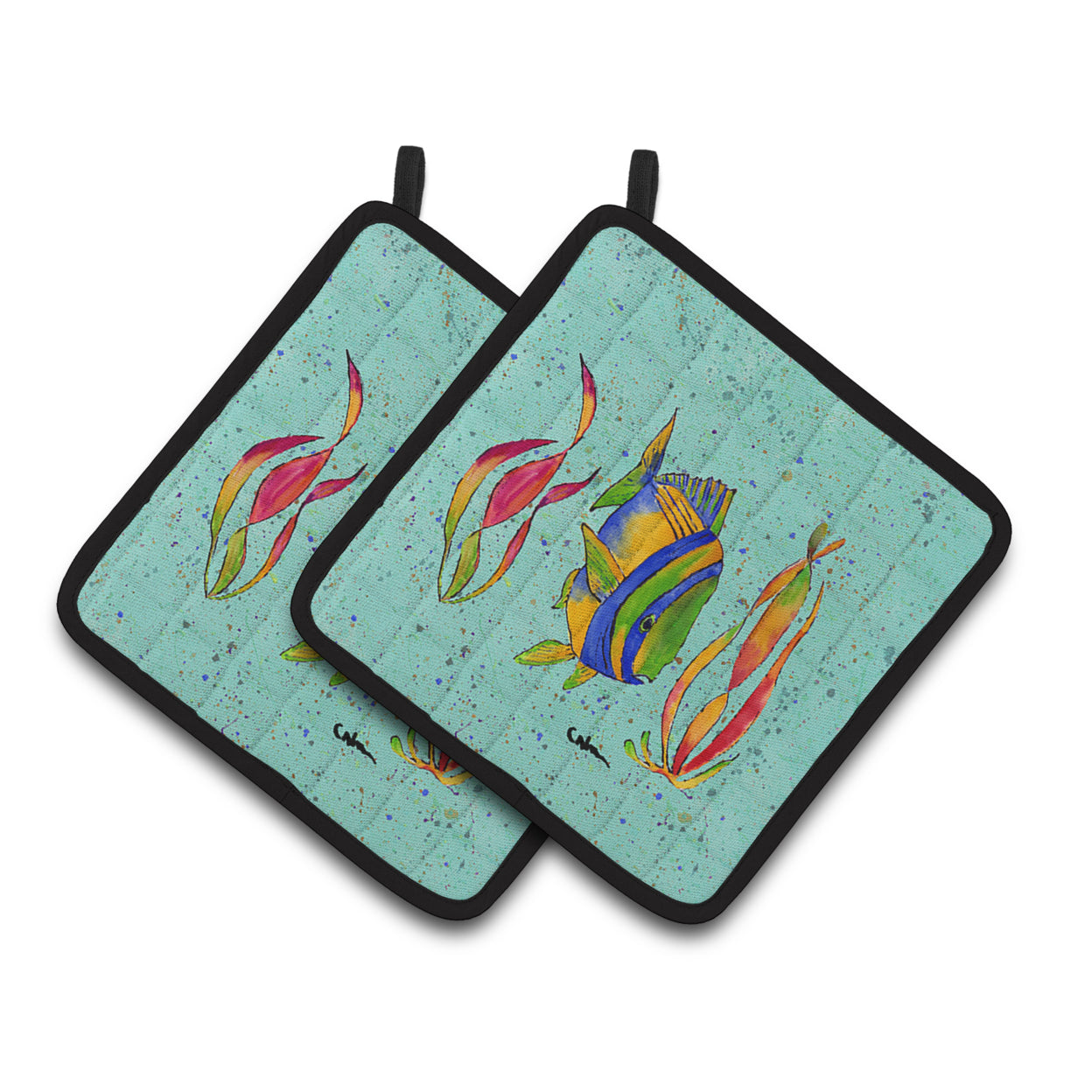 Tropical Fish Pair of Pot Holders