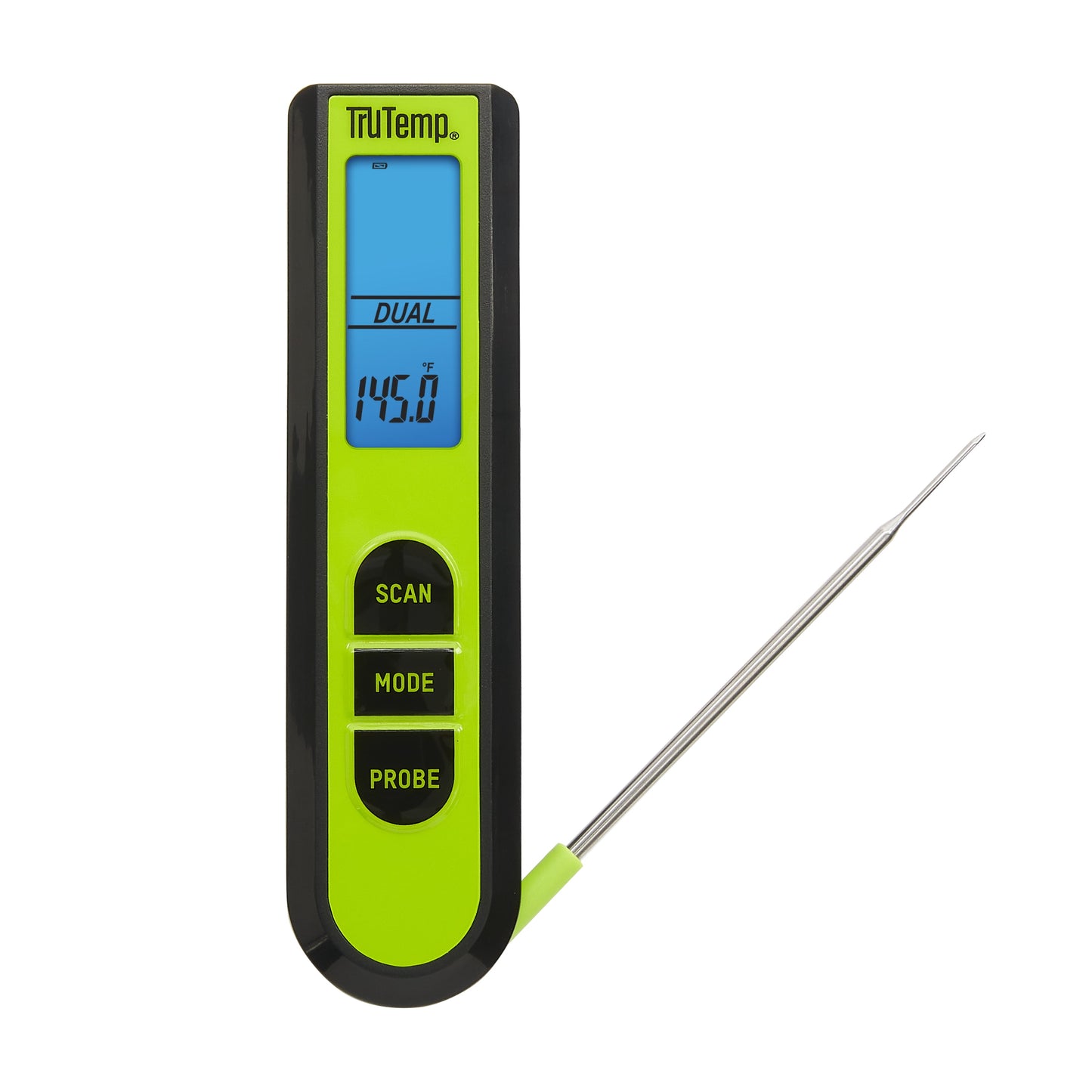TruTemp Battery Powered Dual Function Infrared Digital Thermometer Plus Meat Probe, Green