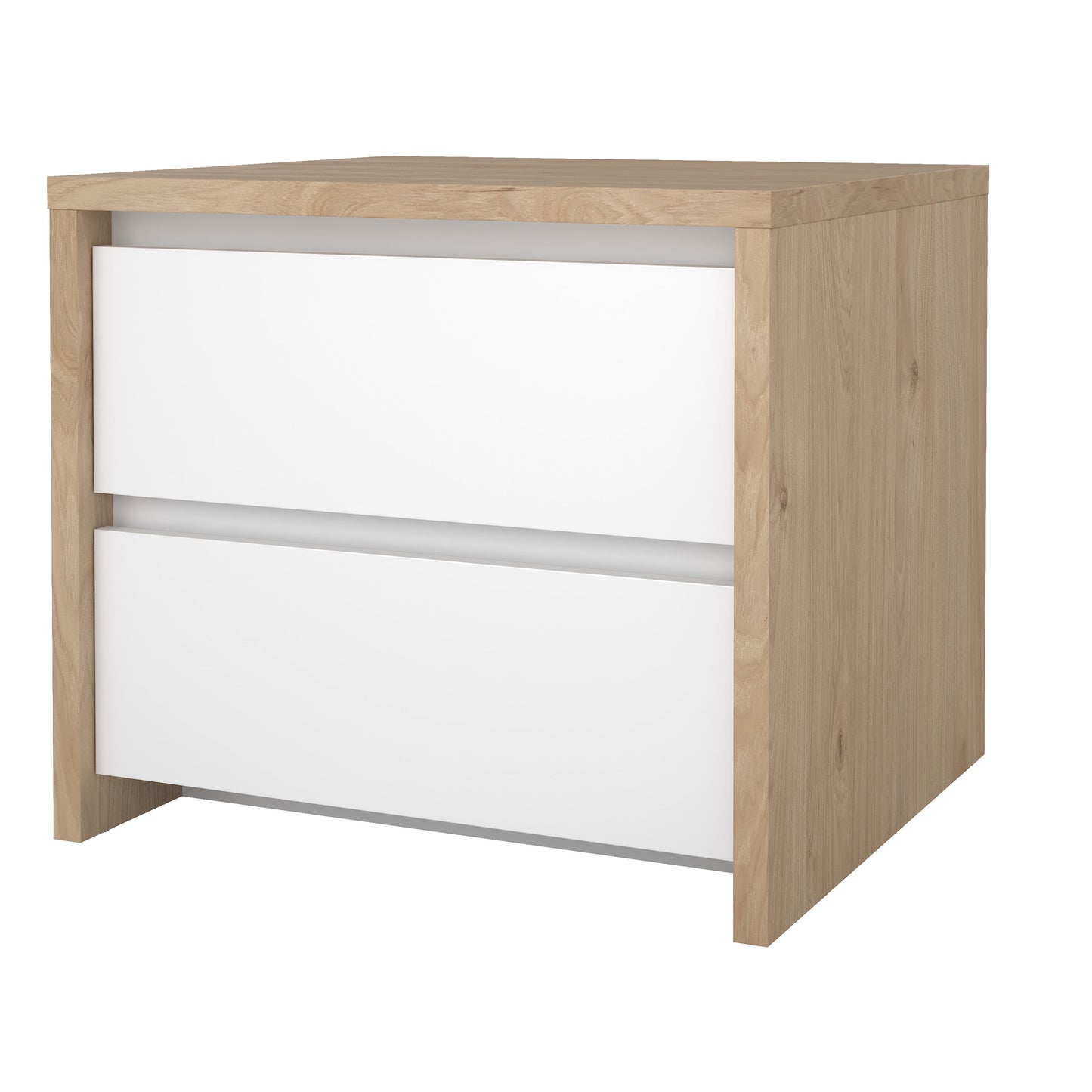 Tvilum Next 2-Drawer Bedroom Nightstand End Table in Jackson Hickory and White