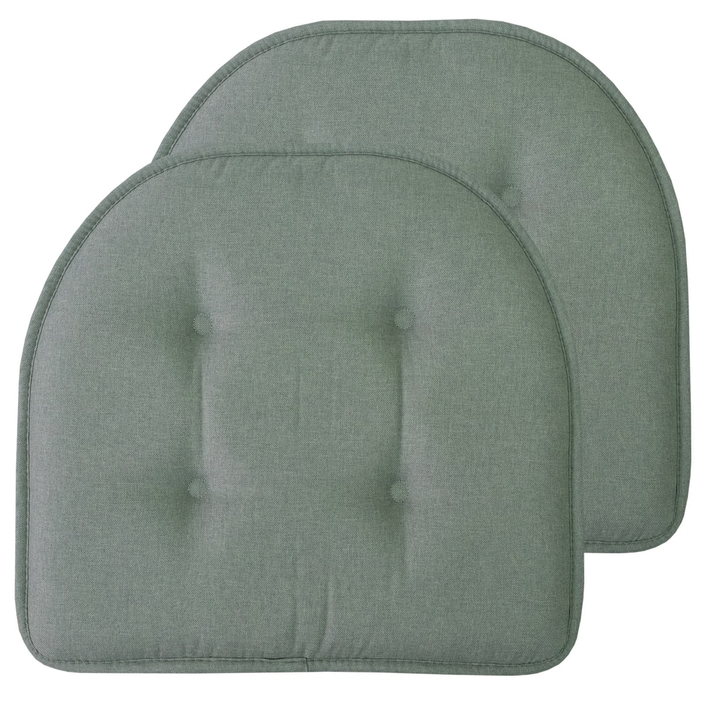 U-Shaped Memory Foam No Slip Back 16 x 16 Chair Pad Cushion 2 Pack - Scuba