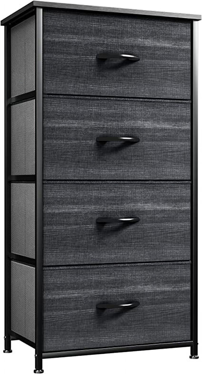 Uforic 4-Drawer Dresser, Organizer Unit for Adult for Bedroom, Living Room, Charcoal Black