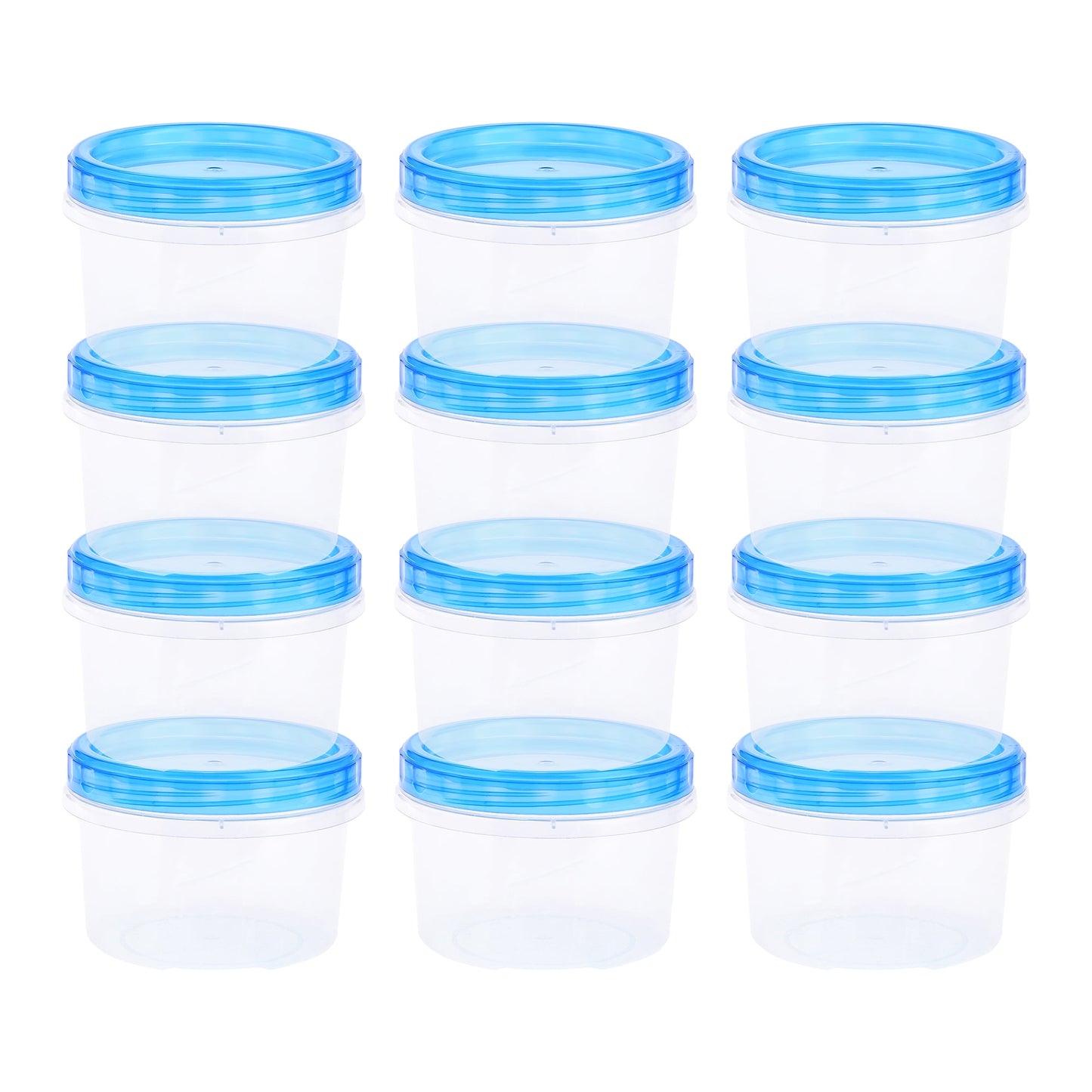 Unique Bargains 12 Packs Food Storage Containers Leakproof Stackable Lunch Box 17 oz Blue