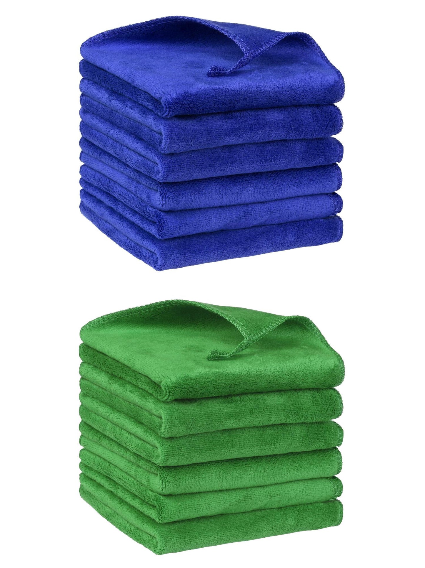 Unique Bargains 12"x12" Microfiber Thick Absorbent Dishwashing Kitchen Towels Blue, Green