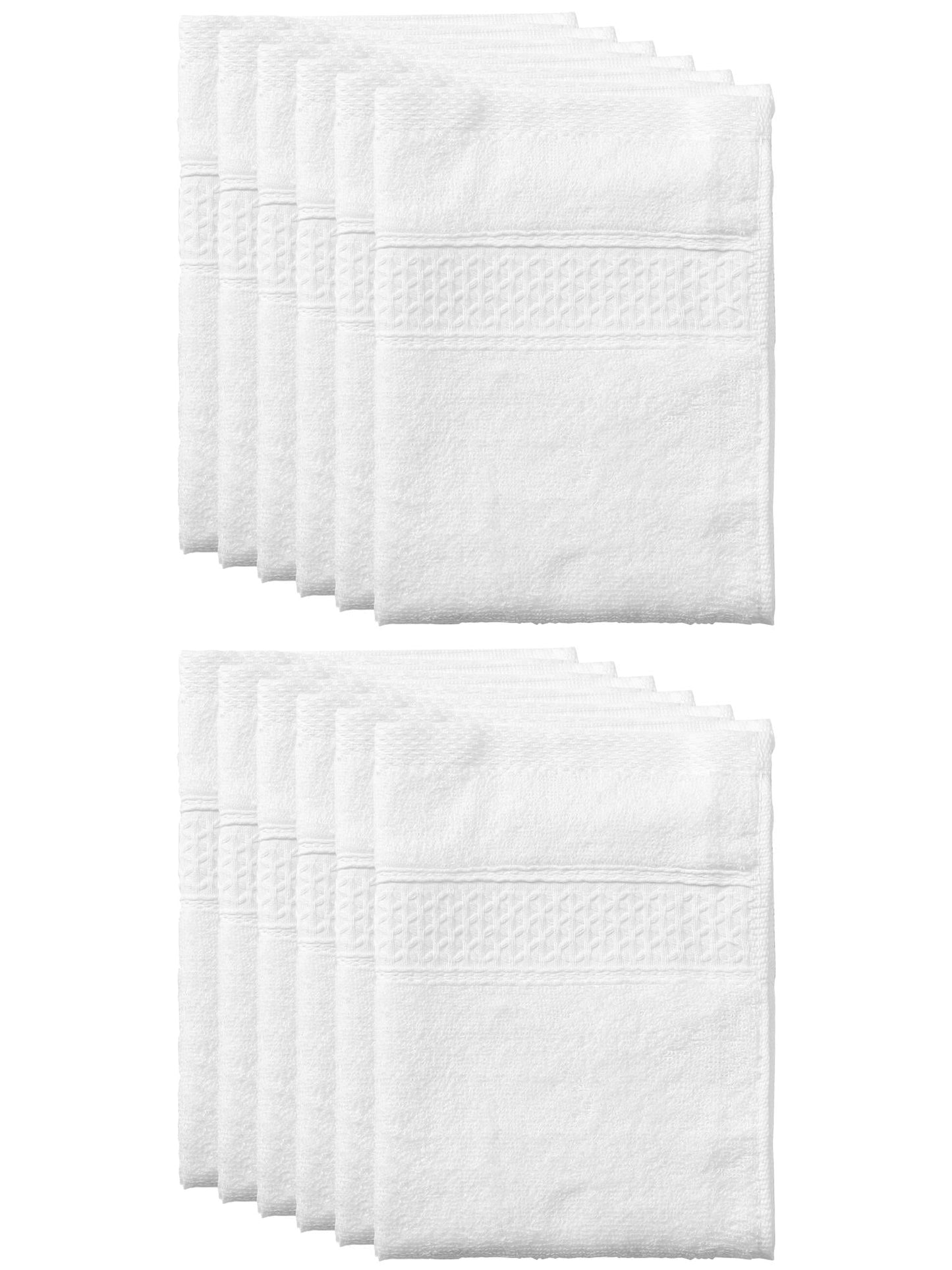 Unique Bargains 13"x13" Absorbent Cotton Dish Kitchen Plain Towels White