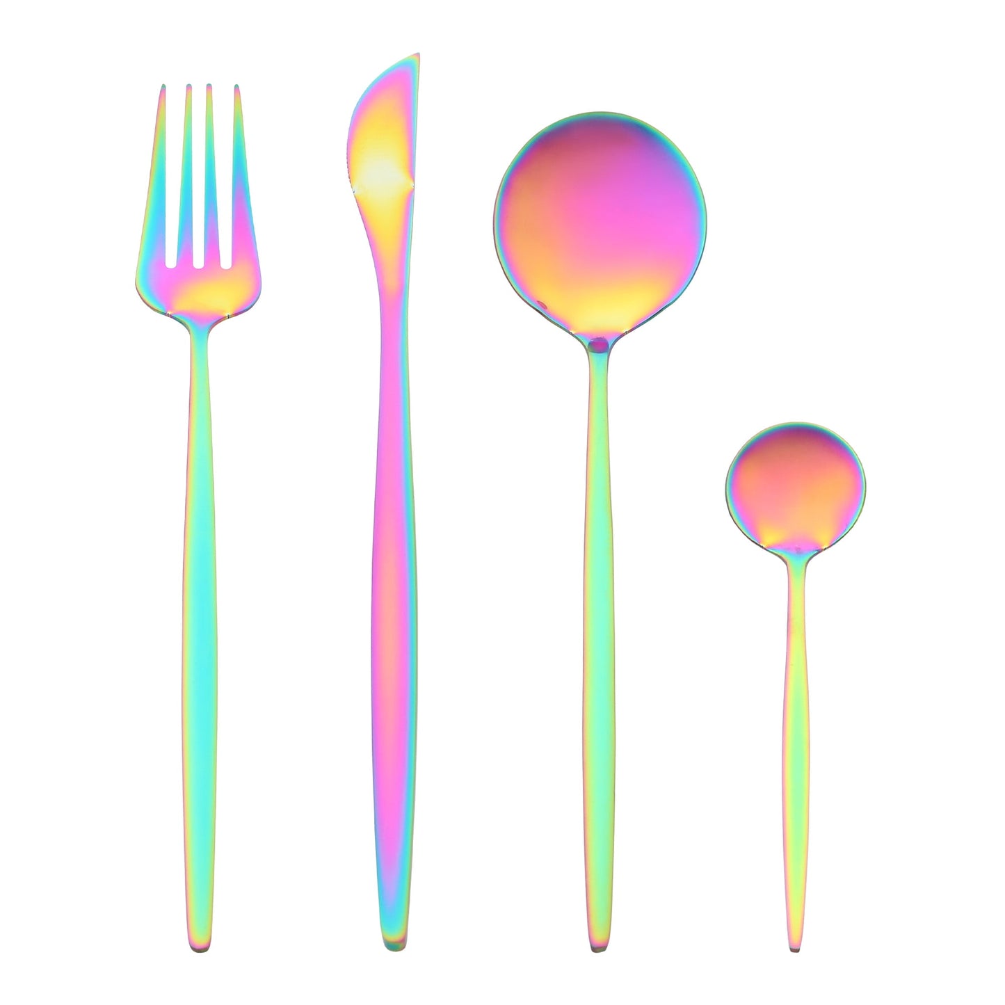 Unique Bargains 16 Pcs Silverware Set Stainless Steel Flatware Sets Colorful
