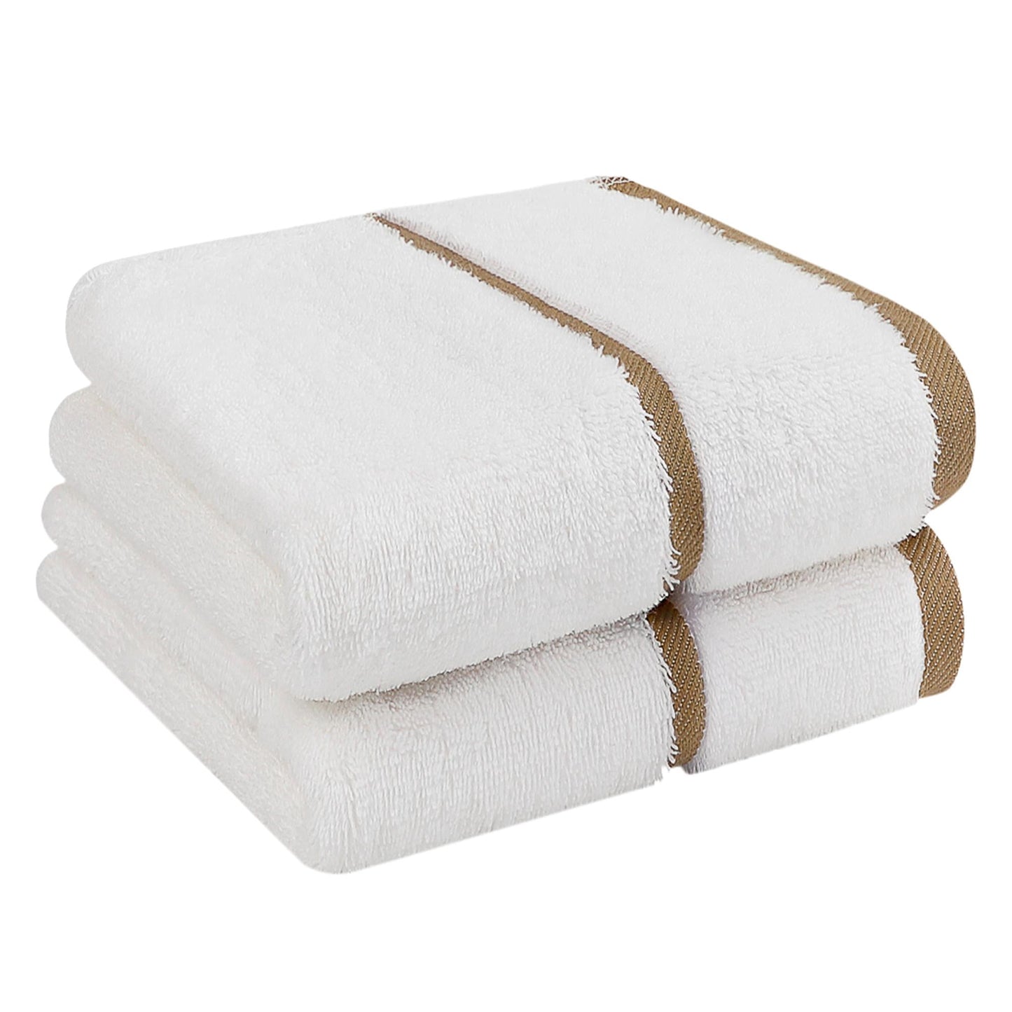 Unique Bargains 2-Pack Lightweight Cotton Hand Towels 16" x 30" Tan