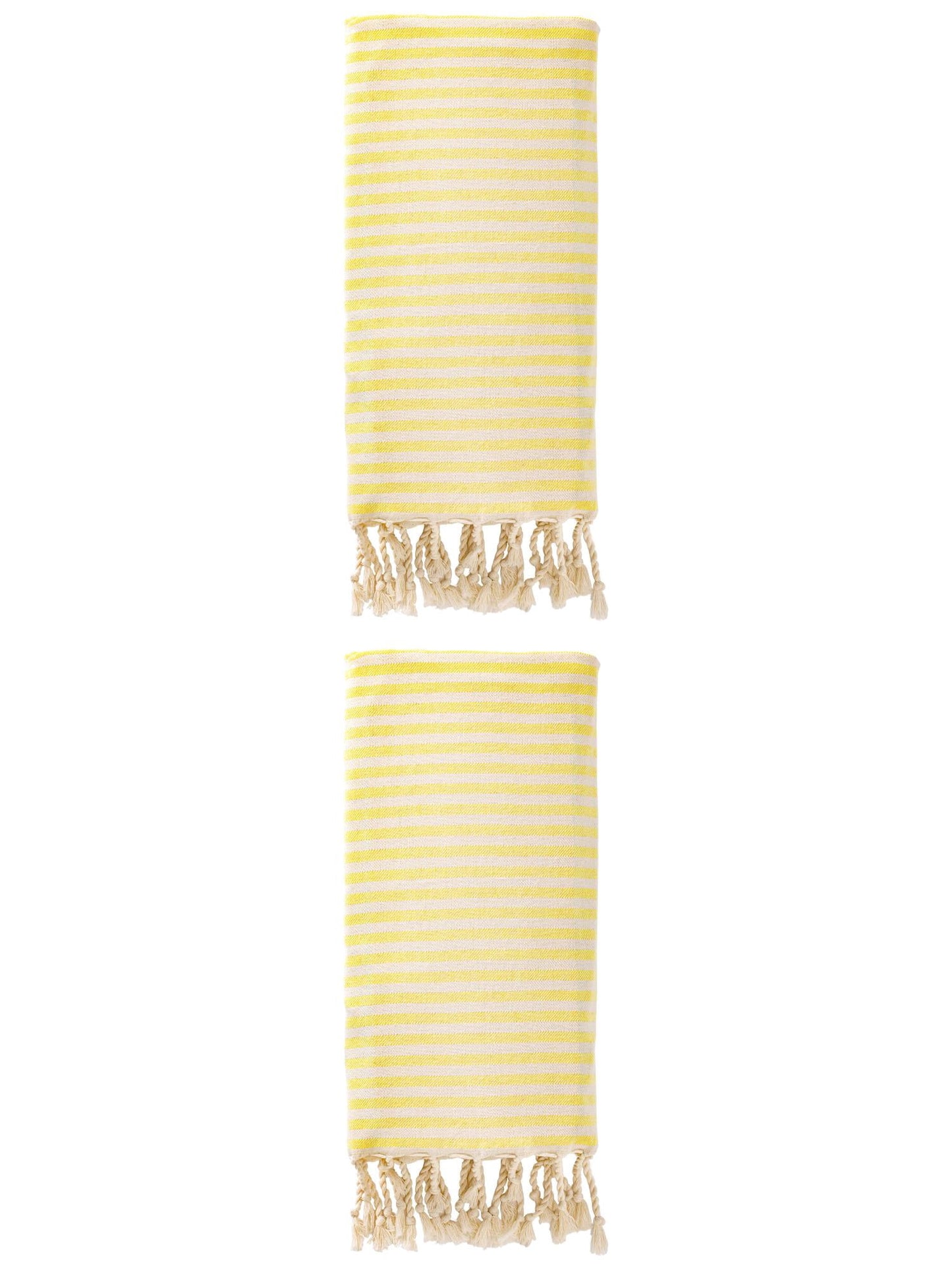 Unique Bargains 2 Pack Soft Sand Free Quick Dry Turkish Towel Light Yellow 71"x40"