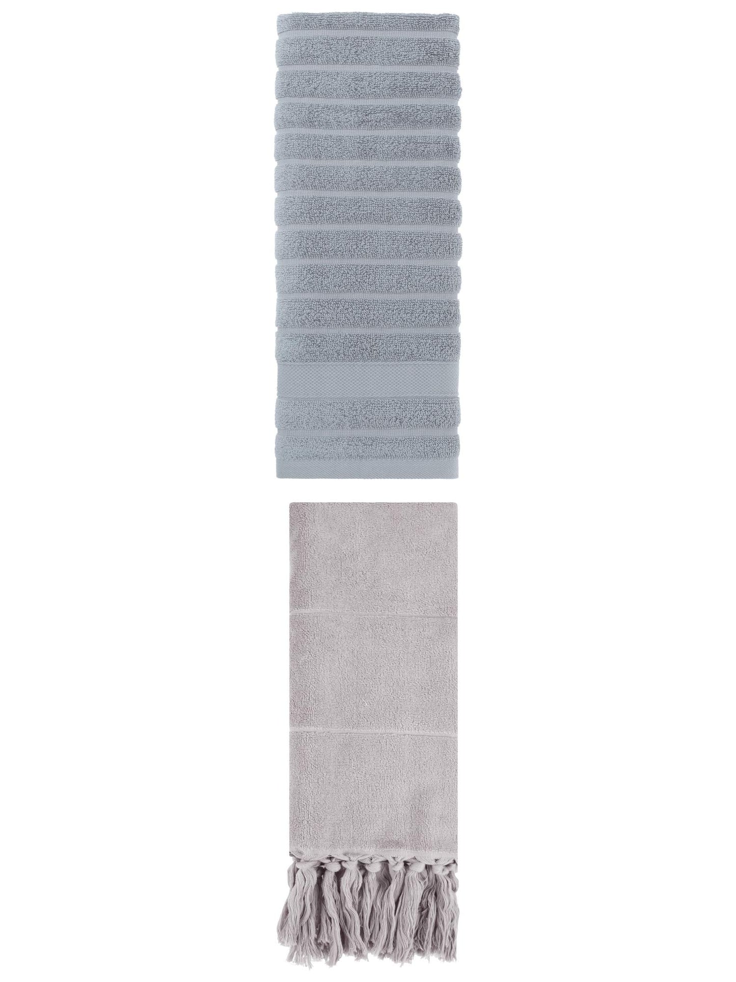Unique Bargains 2 Pack Solid Absorbent Soft Cotton Hand Towels 14" x 30" Grey