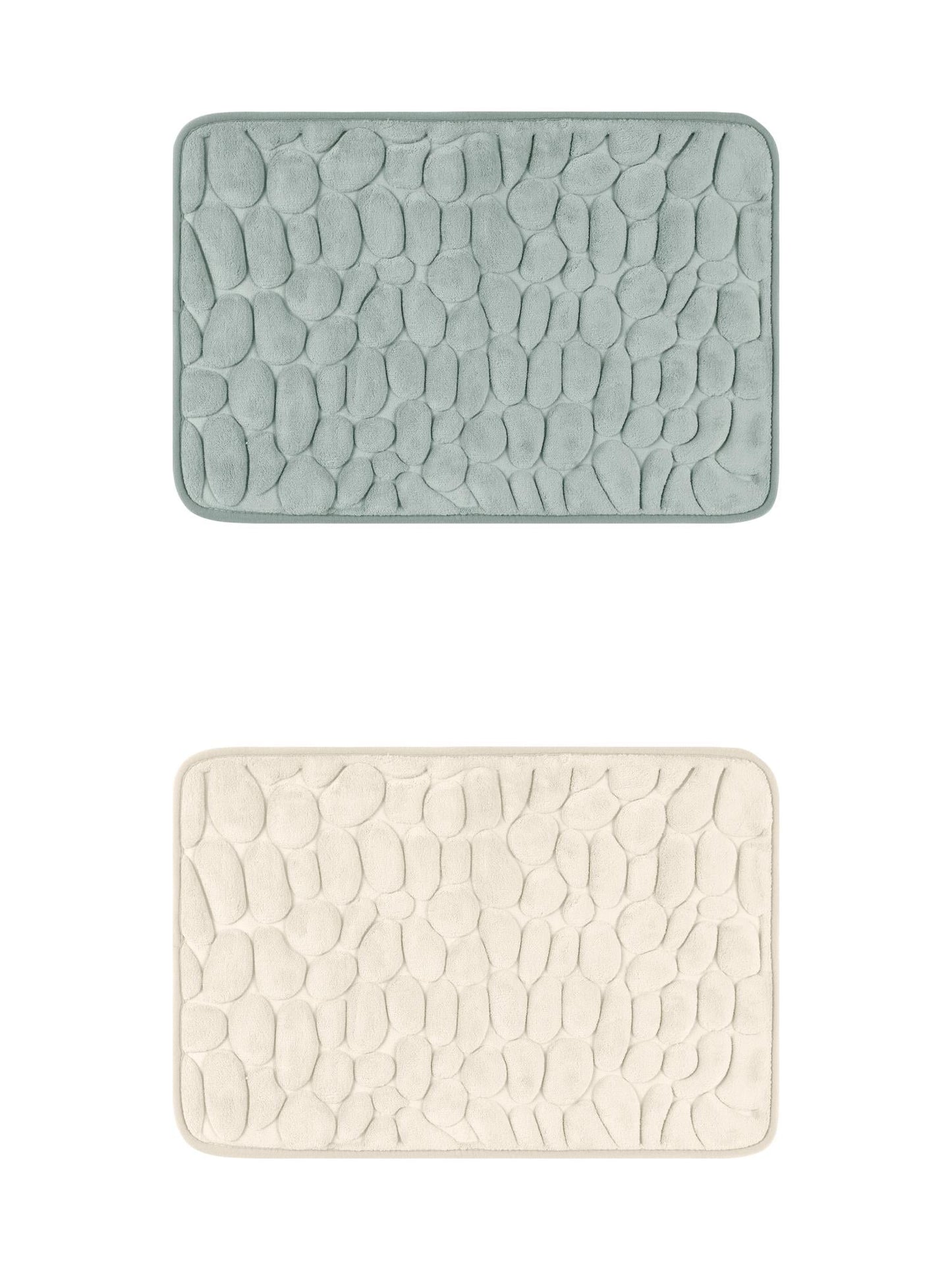 Unique Bargains 2 Pcs Bath Mat Quick Dry Bath Mats Khaki/Grey 16" x 24"