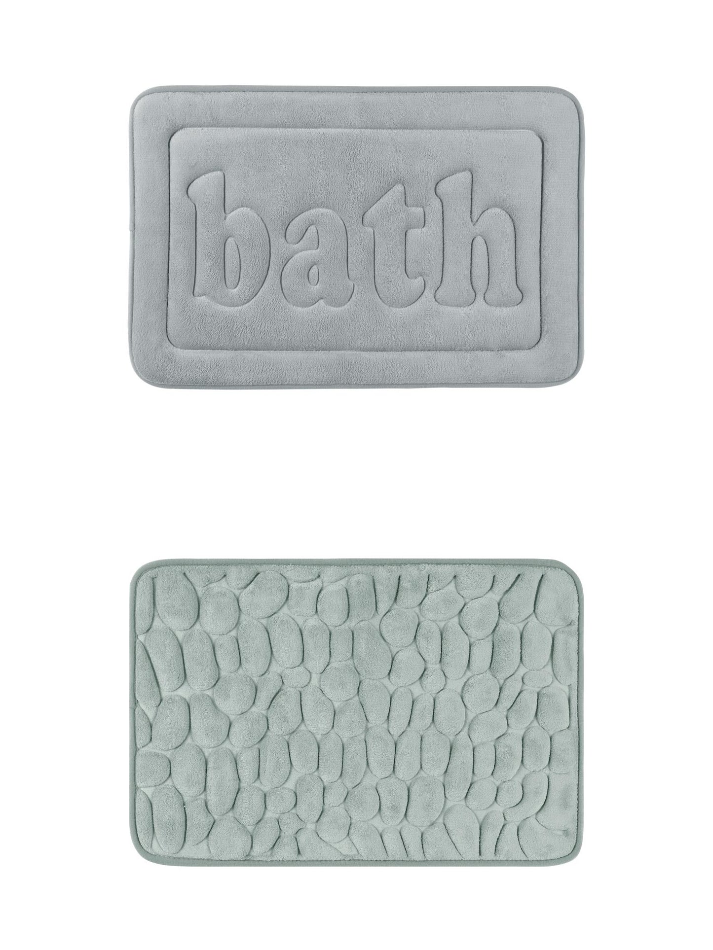 Unique Bargains 2 Pcs Memory Foam Absorbent Bathroom Rugs Grey/Light Grey 16" x 24"