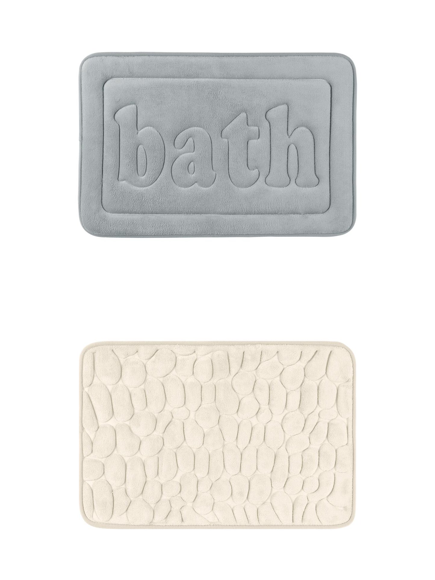 Unique Bargains 2 Pcs Memory Foam Rugs Khaki/Light Grey 20" x 32"