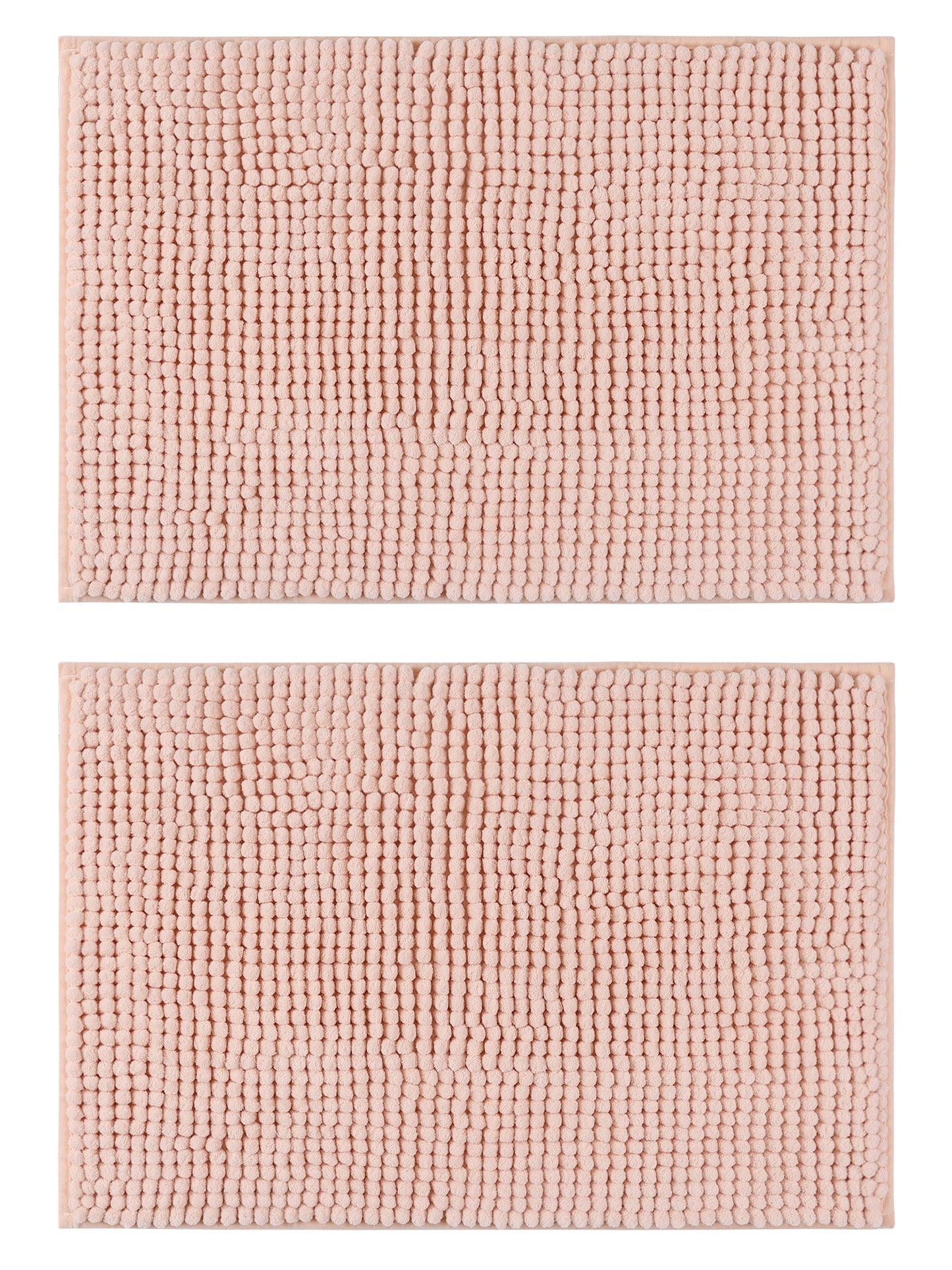 Unique Bargains 2 Pcs Microfiber Non-Slip Bathroom Mat Plush Fluffy Quick Dry Bath Rugs Pink 20" x 32"