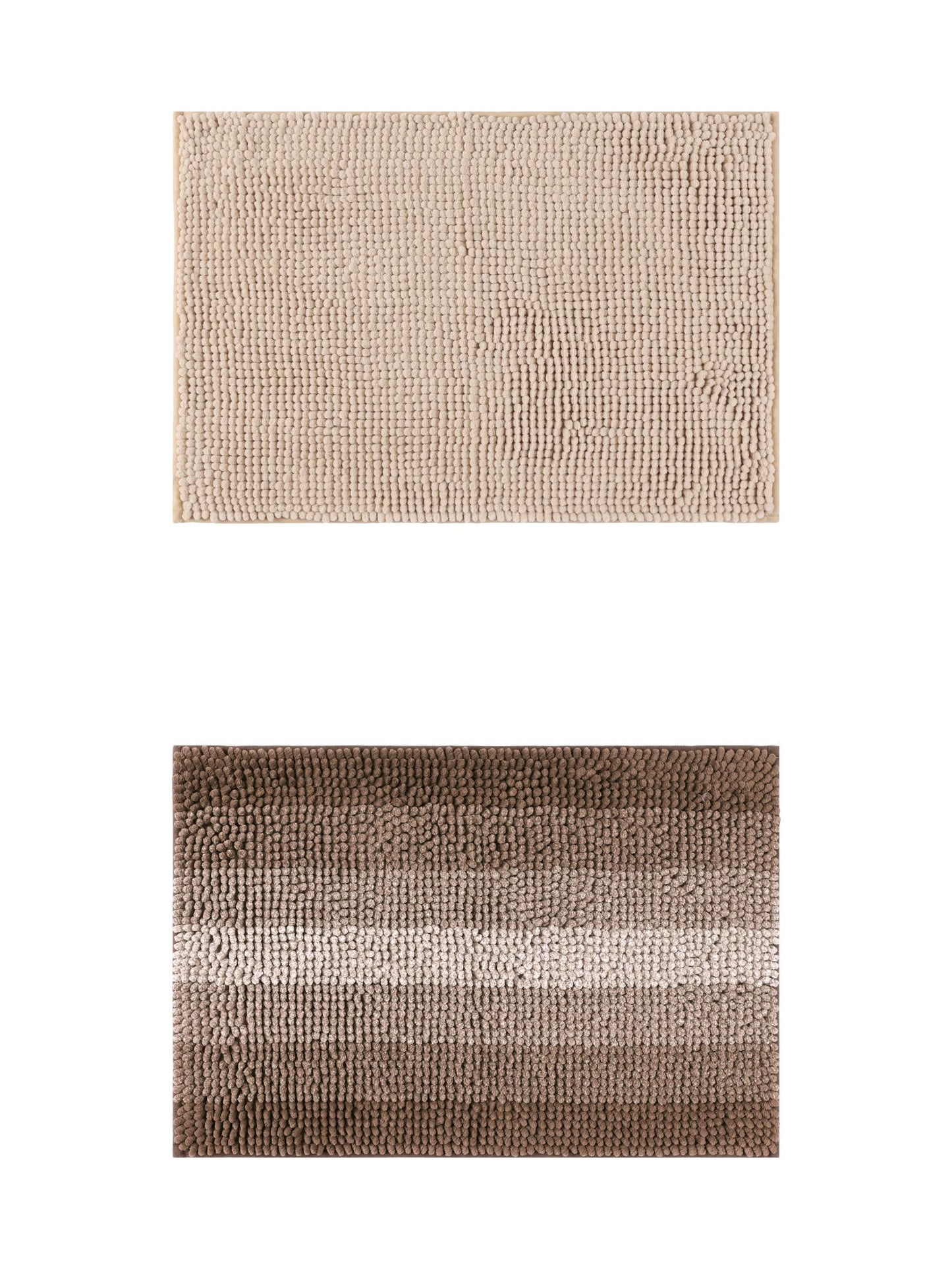 Unique Bargains 2 Pcs Plush Fluffy Extra Thick Mat Khaki/Coffee 20" x 32"