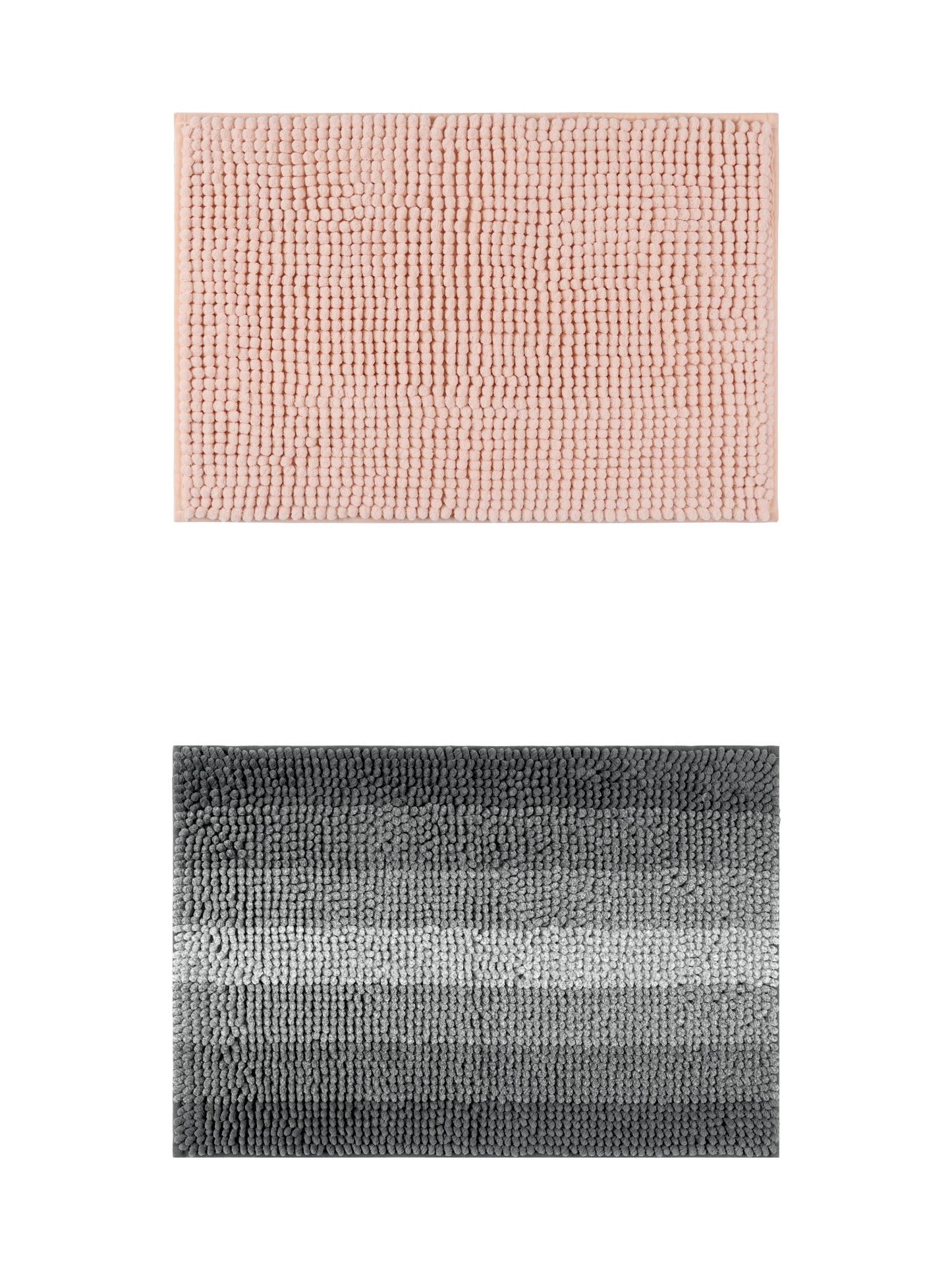 Unique Bargains 2 Pcs Plush Fluffy Extra Thick Mat Pink/Black 20" x 32"