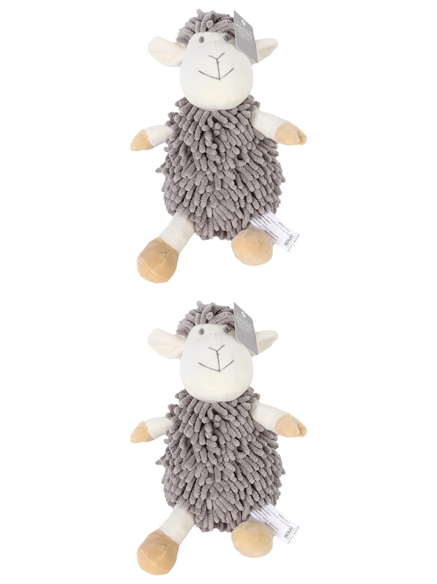Unique Bargains 2 Pcs Sheep Hand Towels 9" x 13" Grey