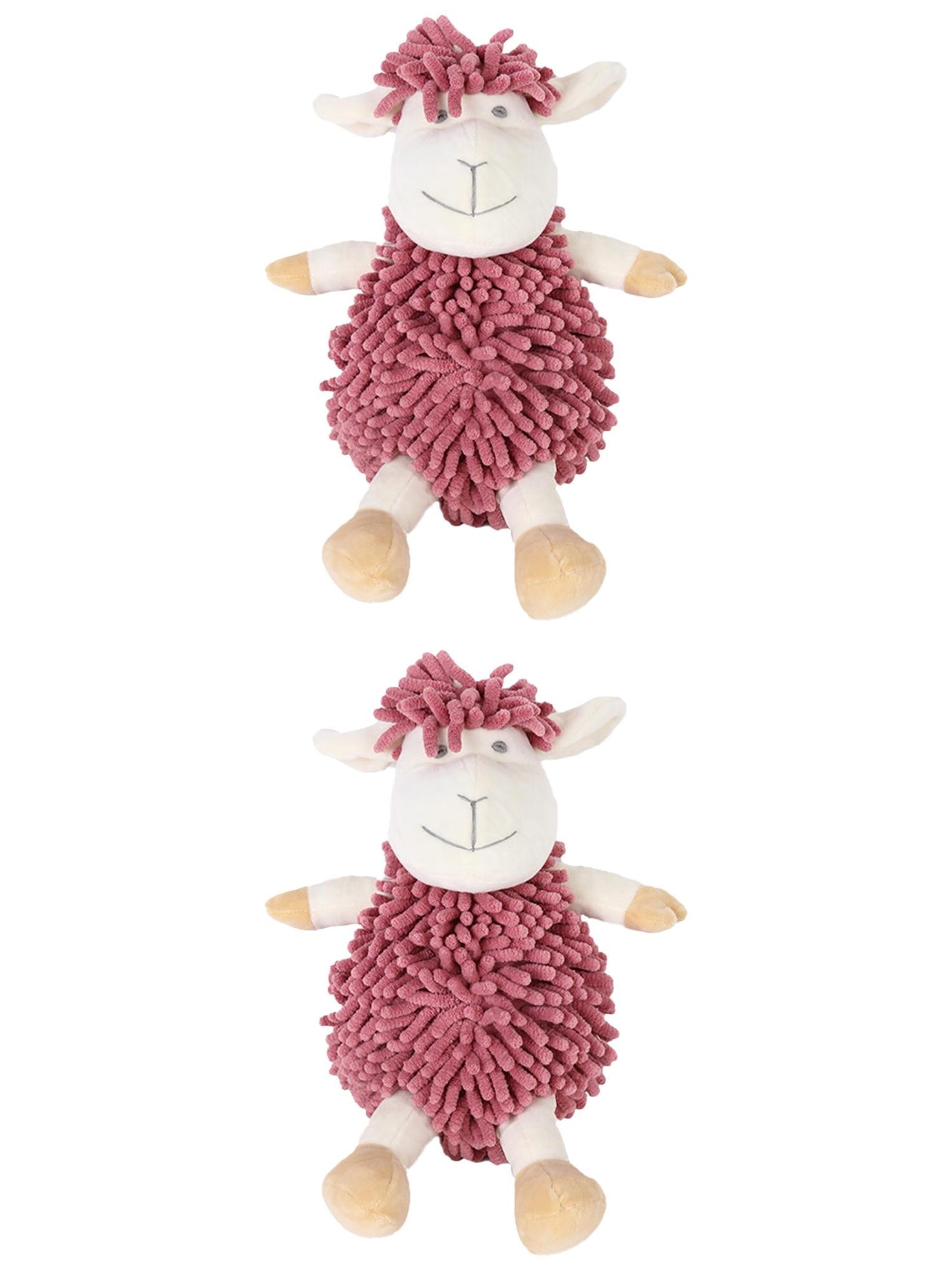 Unique Bargains 2 Pcs Sheep Hand Towels 9" x 13" Indian Red