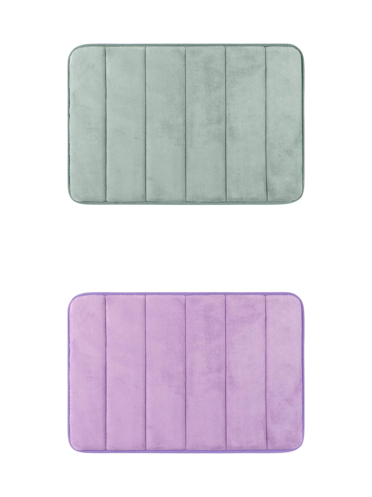 Unique Bargains 2 Pcs Soft Thick Absorbent Quick Dry Bathroom Bath Rugs Non Slip Grey/Purple 16" x 24"