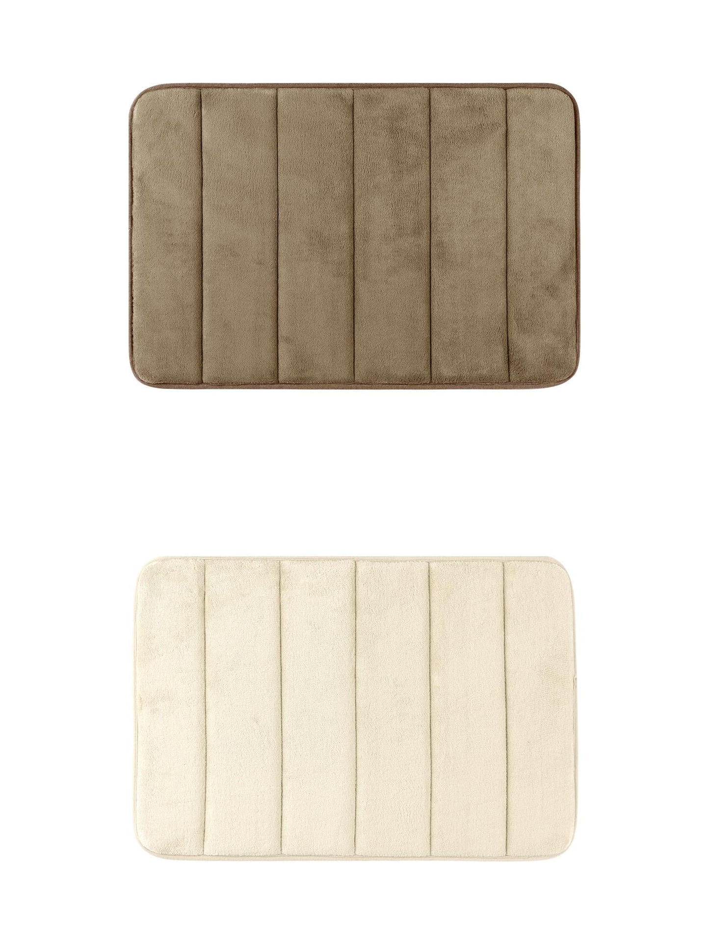 Unique Bargains 2 Pcs Soft Thick Absorbent Quick Dry Bathroom Bath Rugs Non Slip Khaki/Brown 16" x 24"