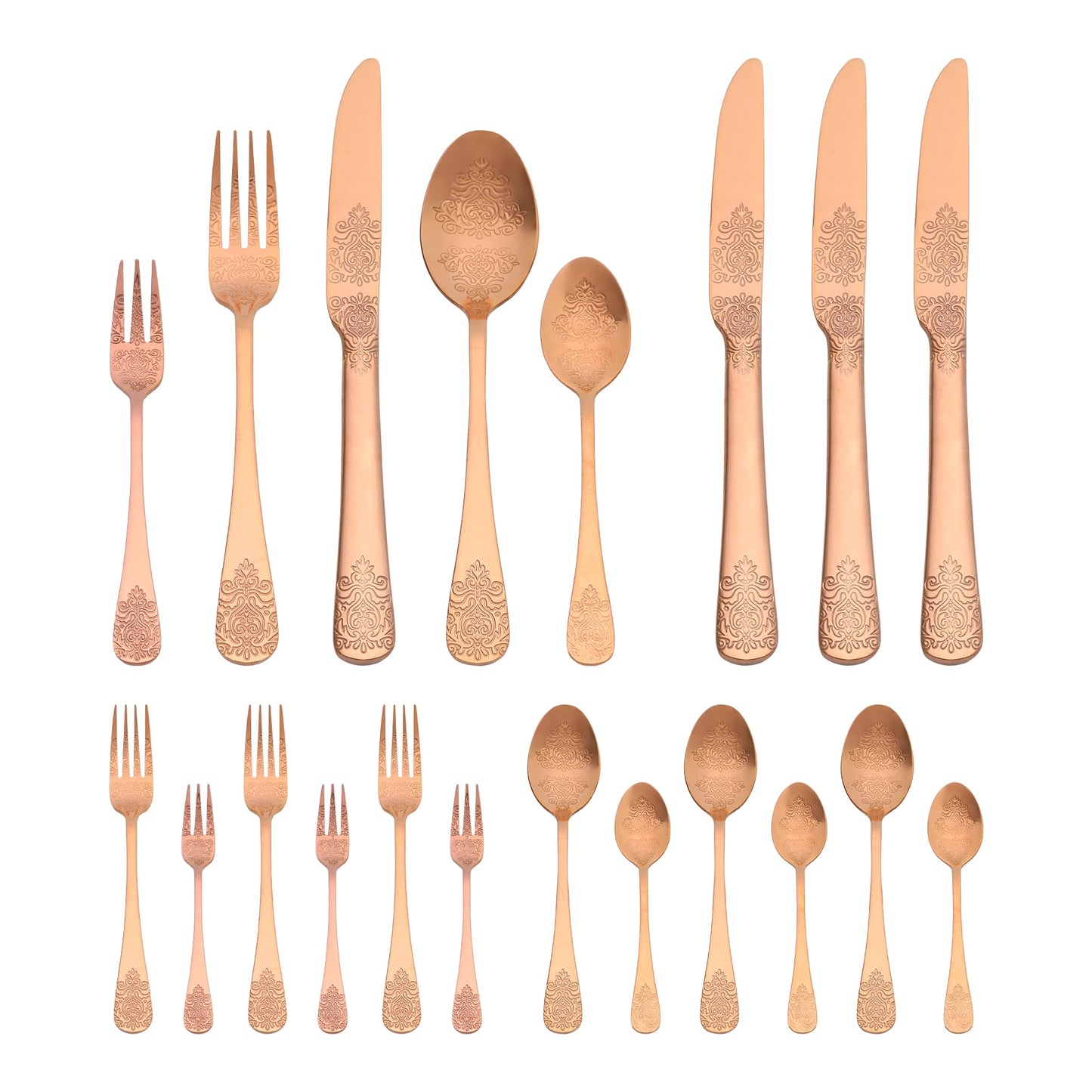 Unique Bargains 20 Pieces Stainless Steel Flatware Set for 4 Rose Gold