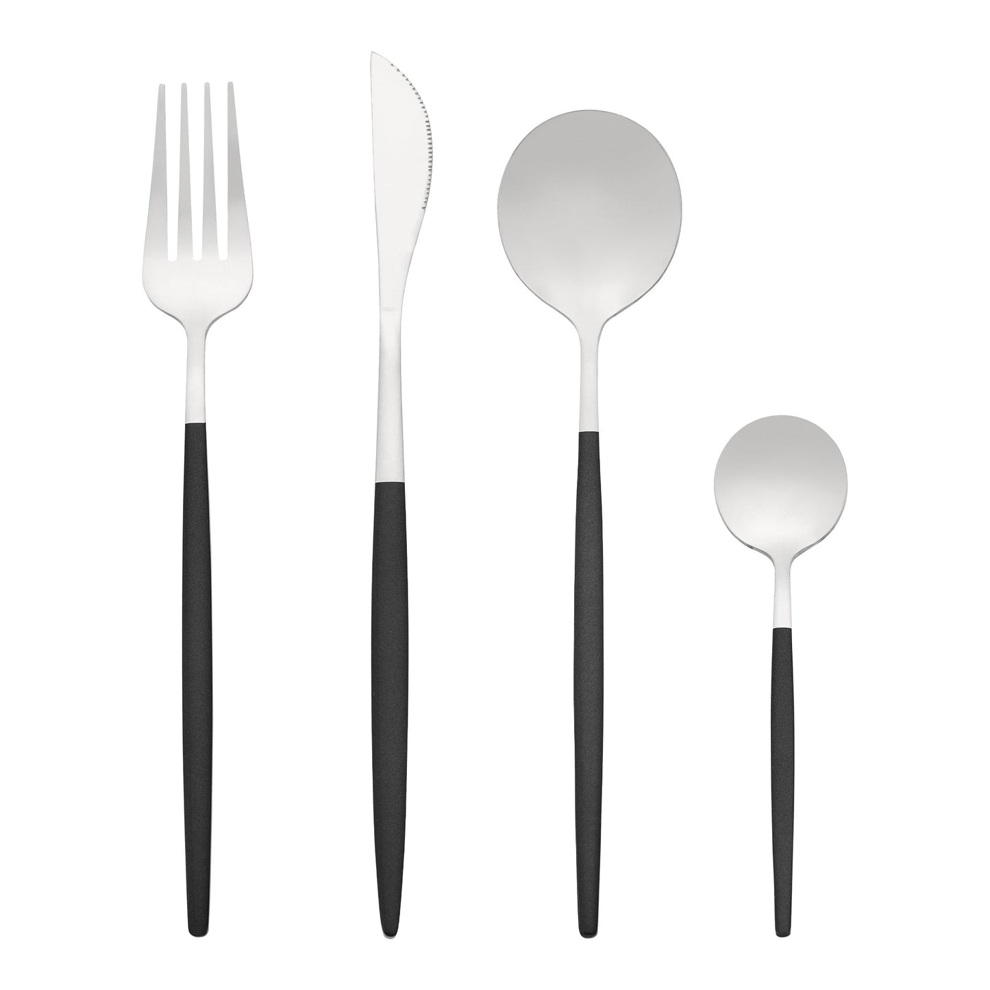 Unique Bargains 24 Pieces Stainless Steel Silverware Flatware Set Red