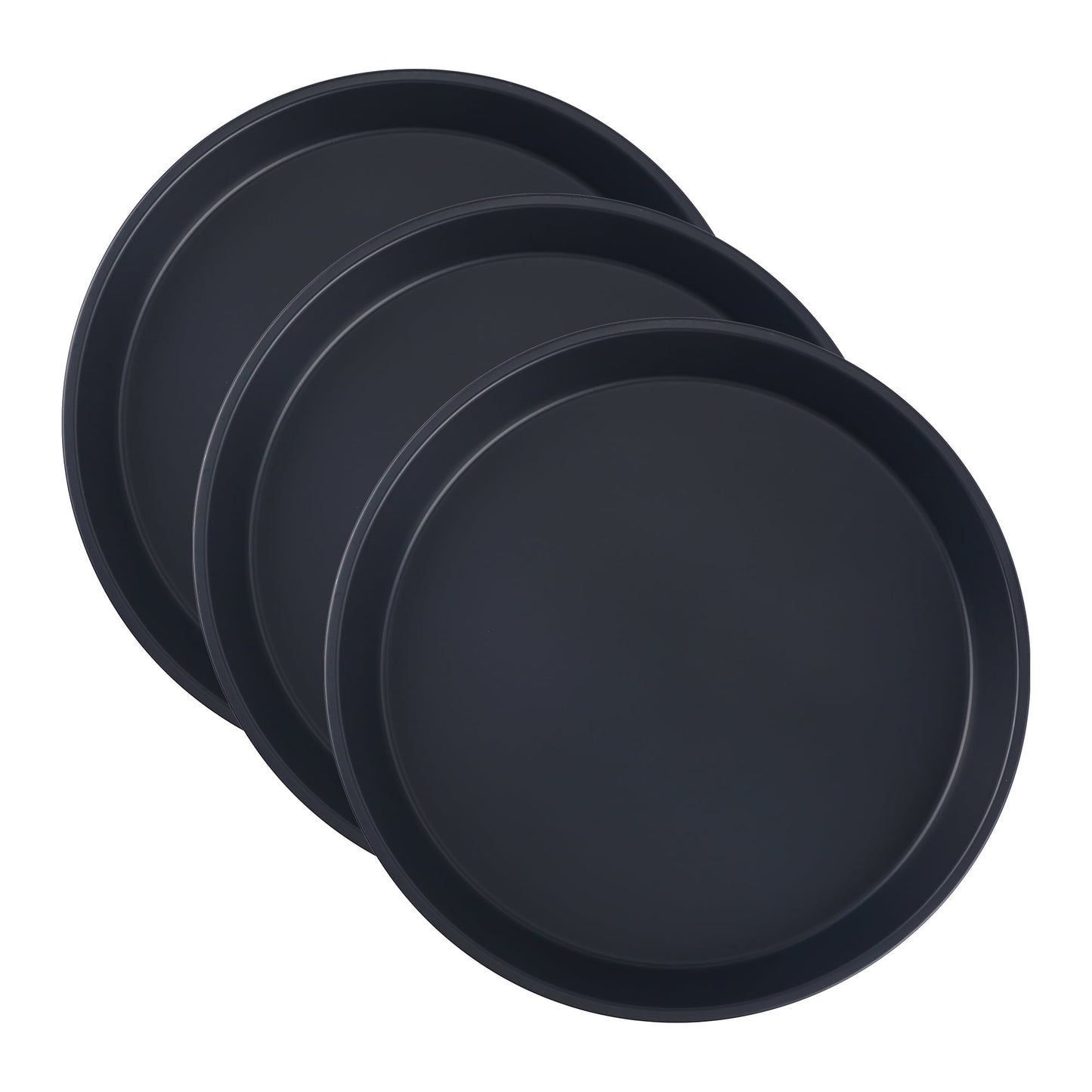 Unique Bargains 3 Pcs Baking Sheet Round Cake Pans Black 11.8*11.8*1.6in