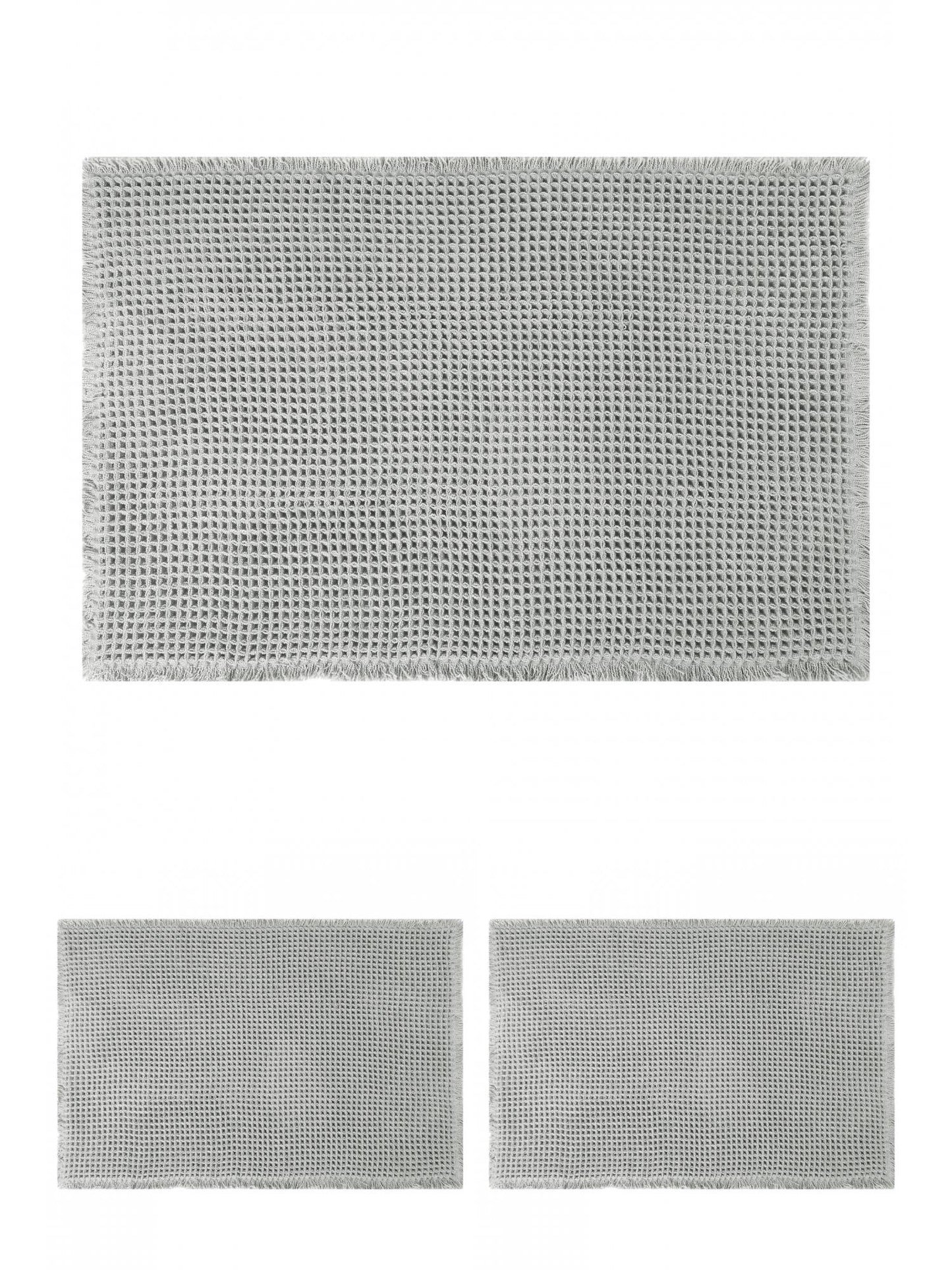 Unique Bargains 3 Pcs Washable Thick Rugs Grey 17" x 24"/18" x 30"/24" x 36"
