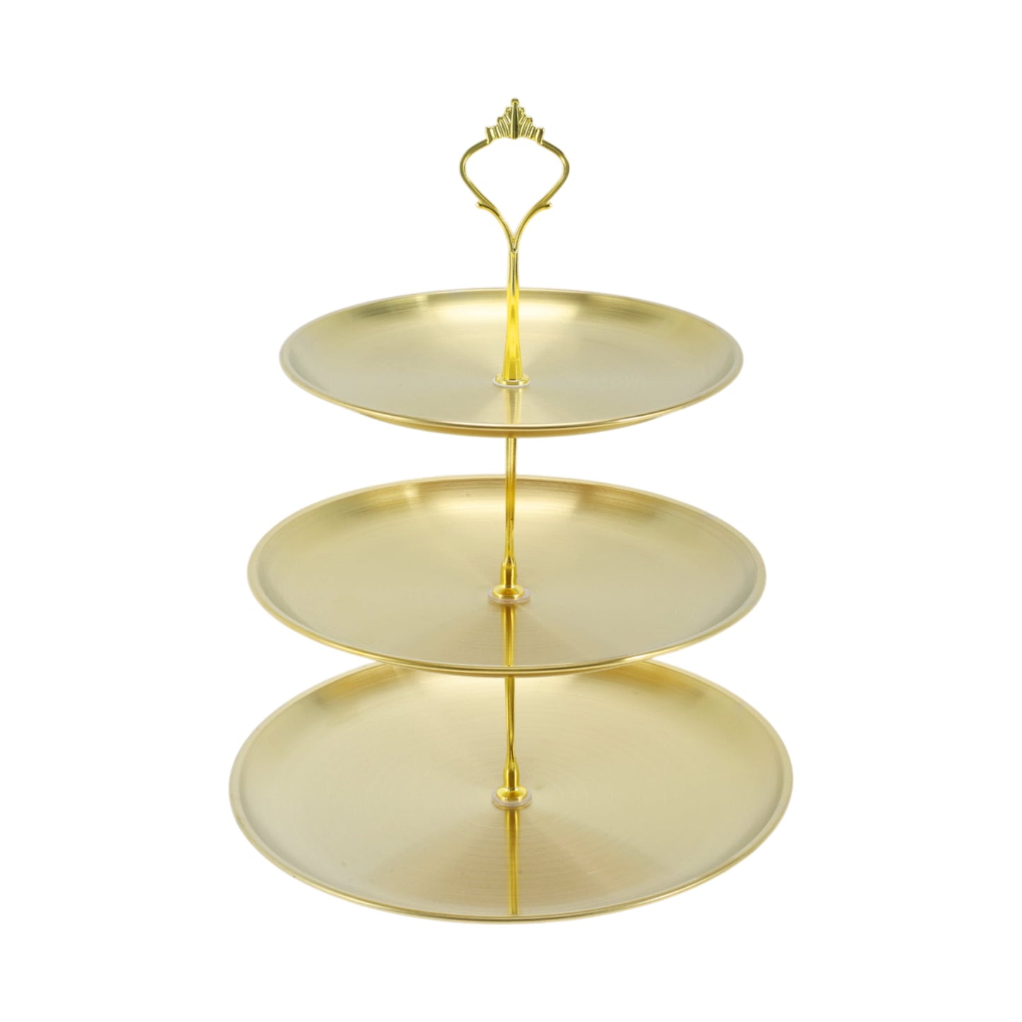 Unique Bargains 3 Tier Dessert Cupcake Stand Holder Round Cup Cake Tower Gold Tone
