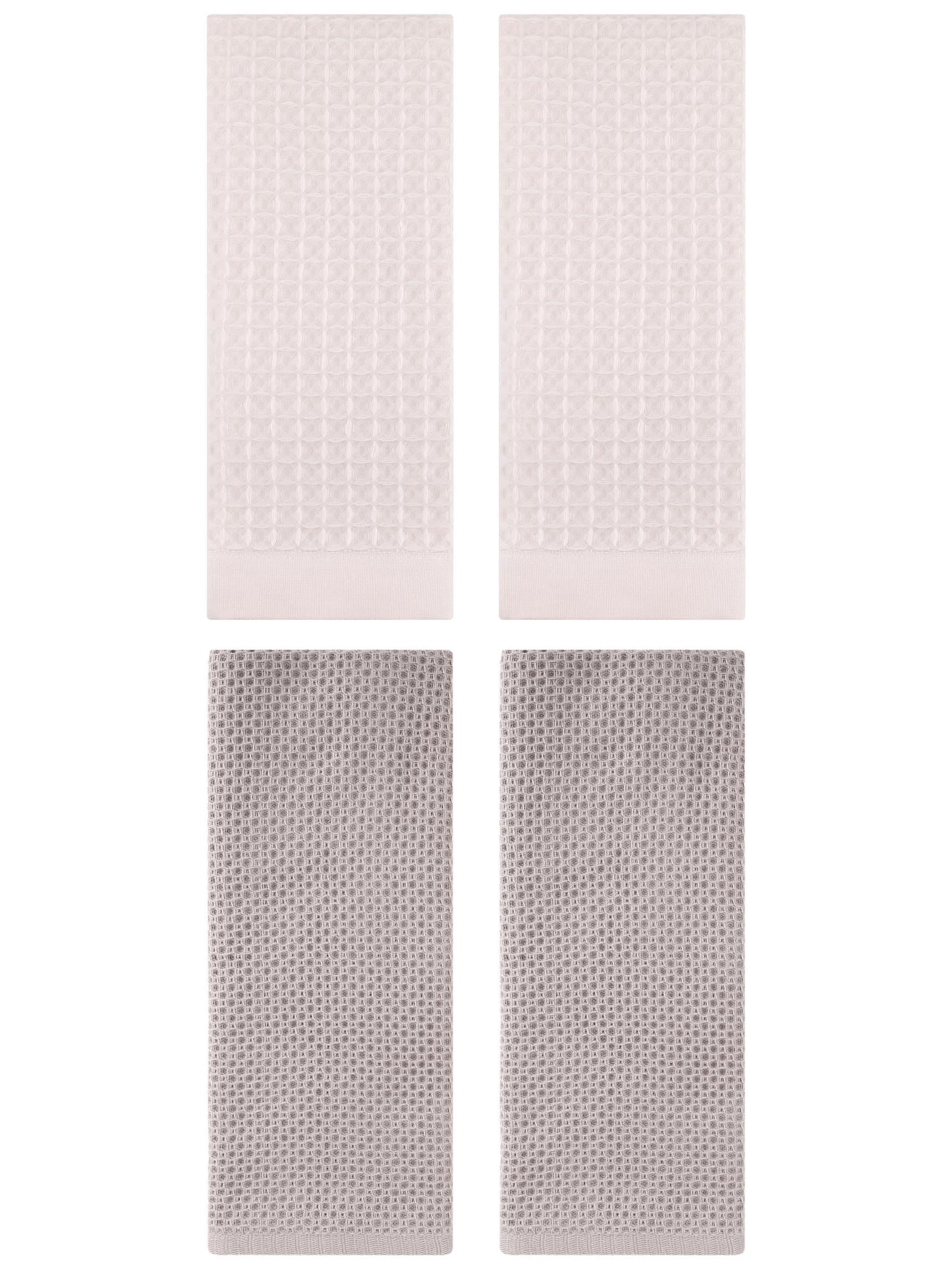 Unique Bargains 4 Pcs Soft Waffle Hand Towel Camel/Beige 13" x 30"/14" x 30"