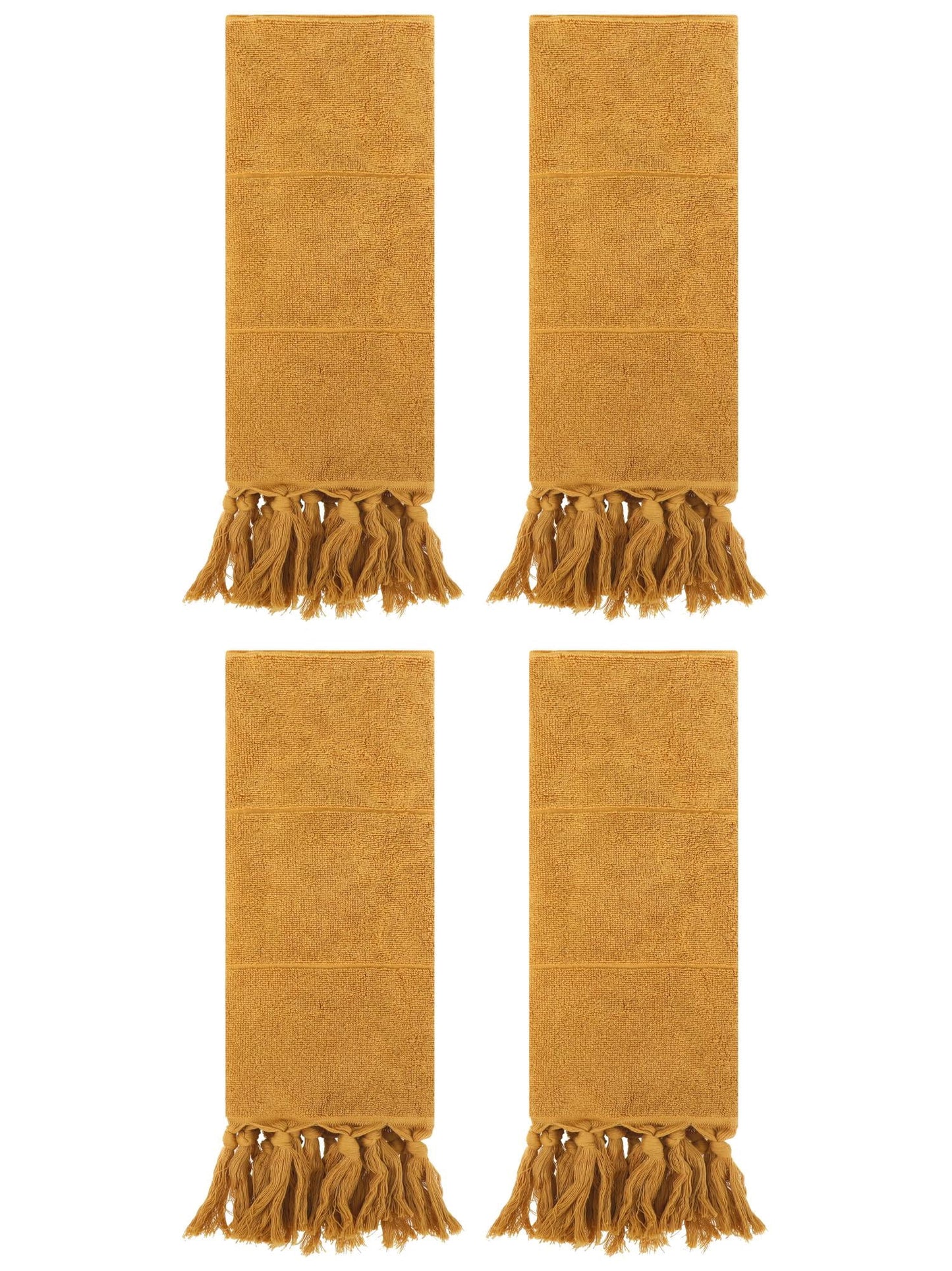 Unique Bargains 4 Pcs Turkish Hand Towels Yellow 14" x 30"