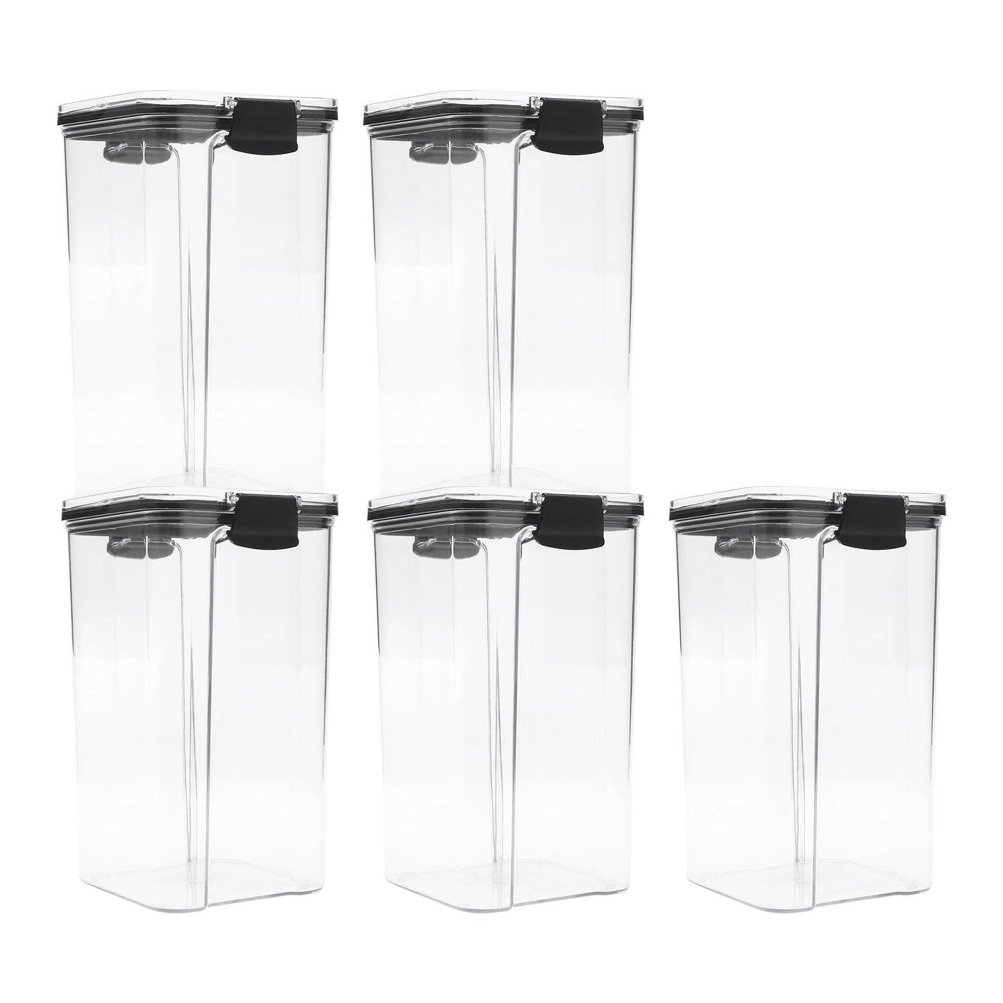 Unique Bargains 5 Pcs Airtight Food Storage Containers 44 oz Transparent