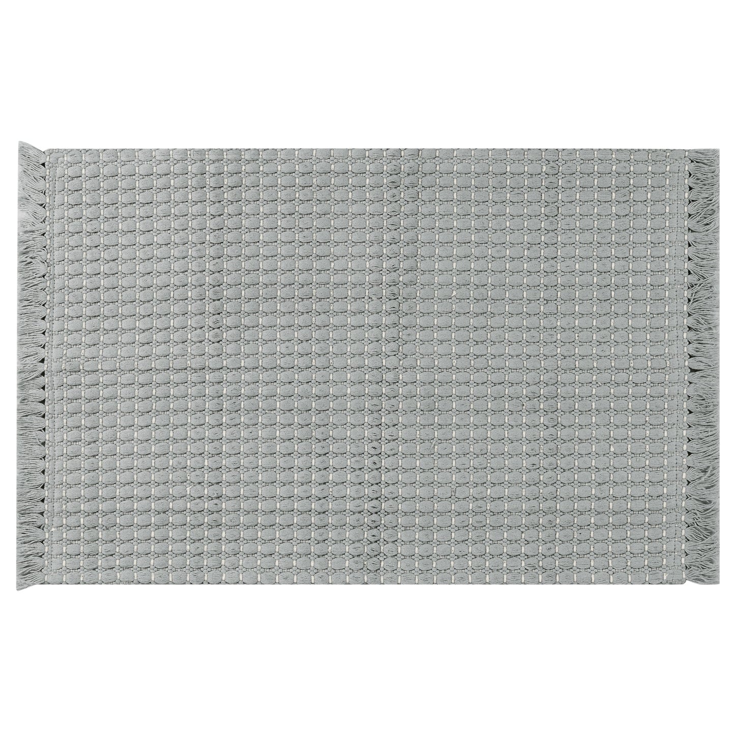Unique Bargains Boho Bathroom Rug Woven Texture Rug for Bedroom Throw Rug with Fringe Grey 16" x 24"