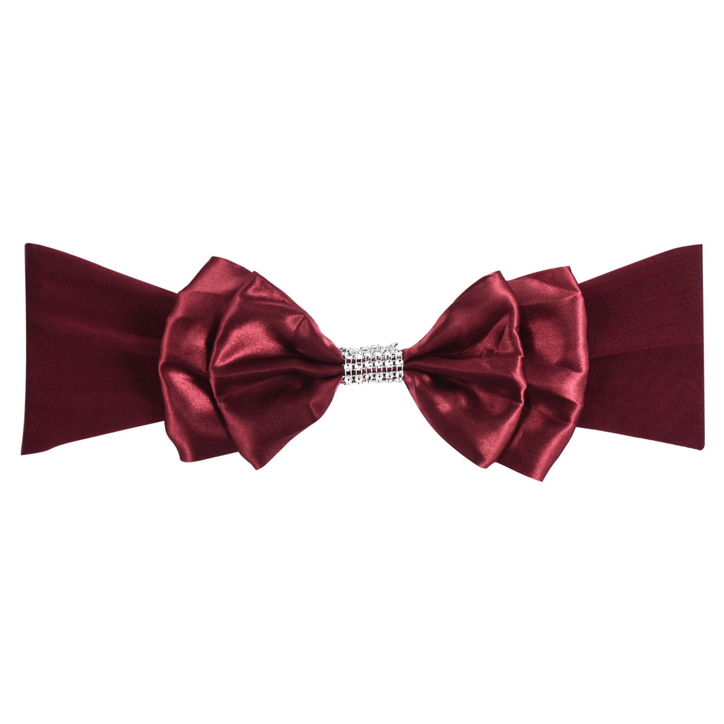 Unique Bargains Chair Sash Bow Spandex Stretch Chair Cover Bands Sashes with Bow Knot 10 Burgundy