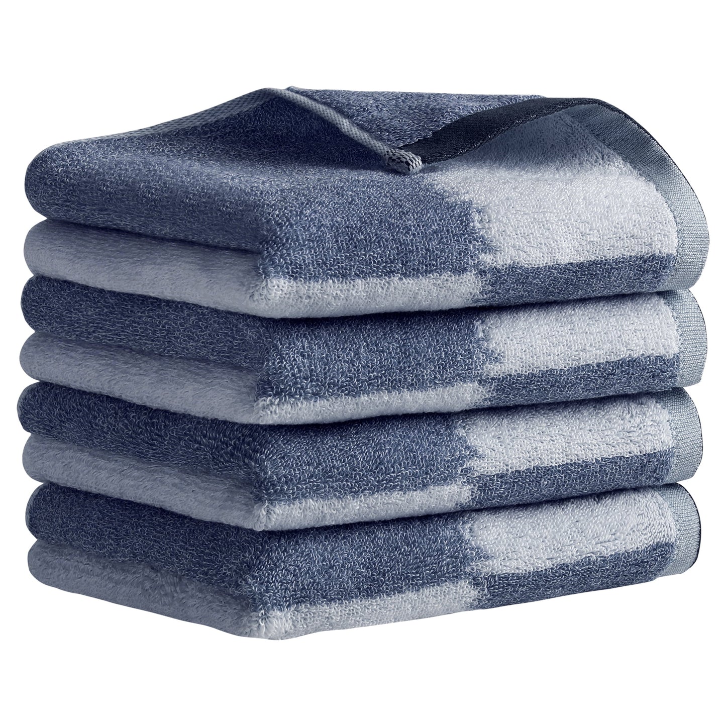 Unique Bargains Color Block Decorative Hand Towel Set Grey 4-Piece