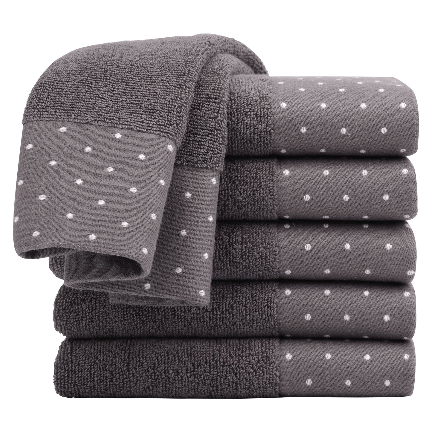 Unique Bargains Cotton 600 GSM Absorbent Hand Towel Set 14" x 30" Taupe Gray 6 Pcs