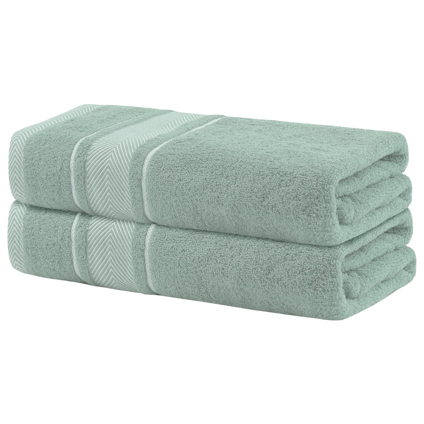 Unique Bargains Juego de Toallas de Baño de Algodón Toallas de Baño Muy Absorbentes y de Secado Rápido Verde 28" x 56"