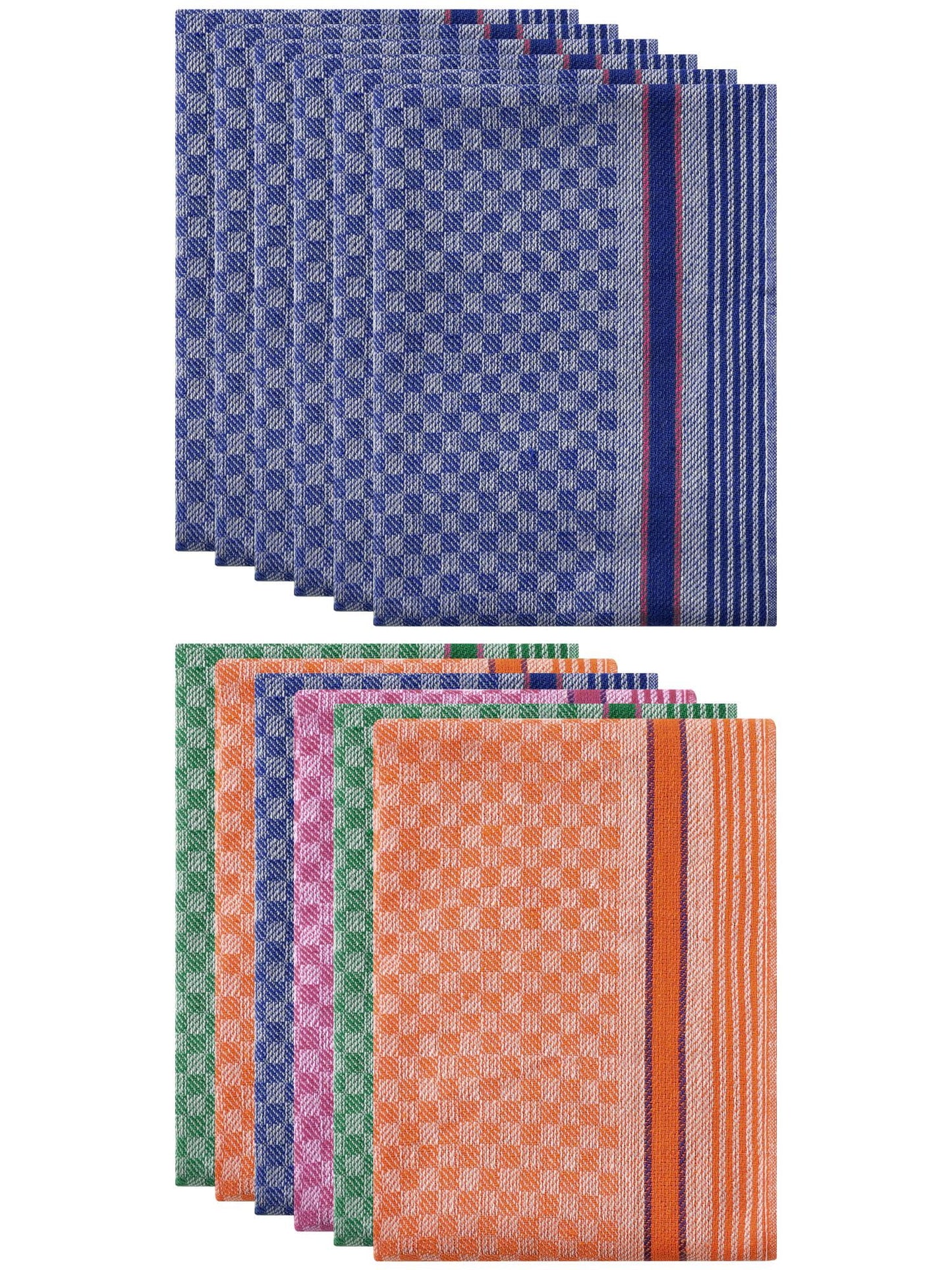 Unique Bargains Cotton Soft Waffle Weave Kitchen Dishcloths 15" x 25" Blue Multicolor