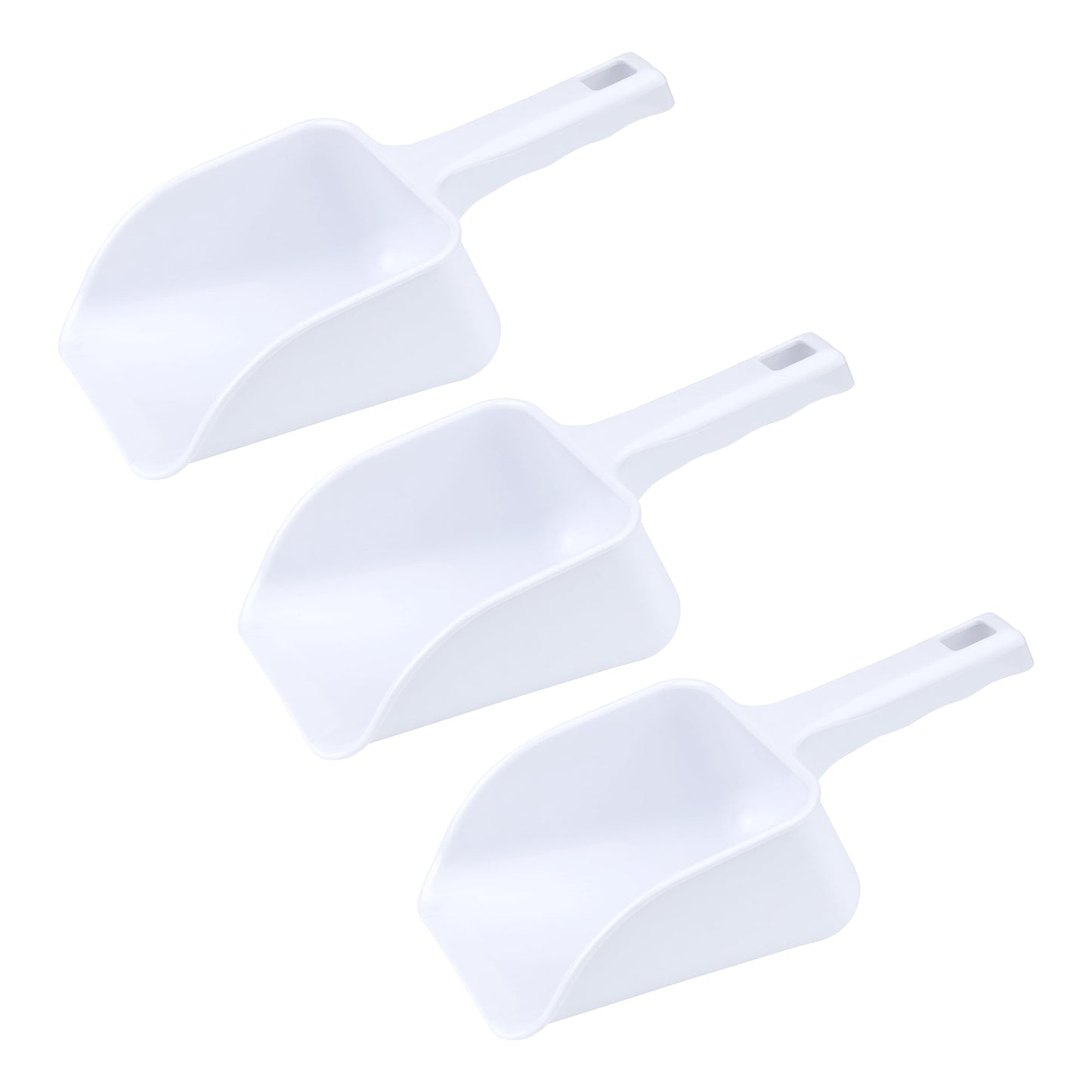 Unique Bargains Easy Clean Plastic Kitchen Use Ice Scoop White-3PCS 11.2*5.1inch