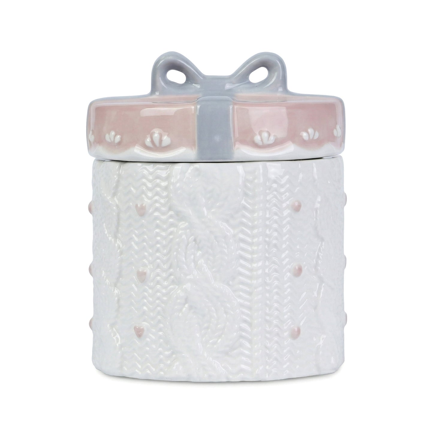 Unique Bargains Embossed Canister Set Ceramic Jar with Airtight Lid for Kitchen White