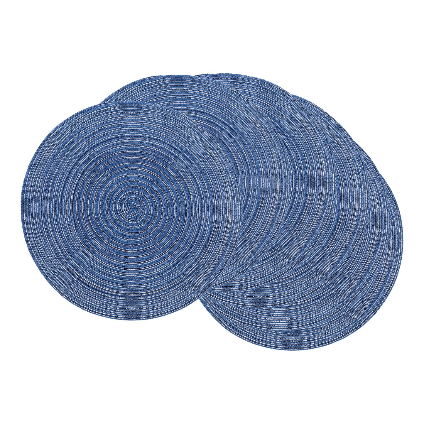 Unique Bargains Farmhouse Placemats Set of 6 Woven Placemats Dark Blue