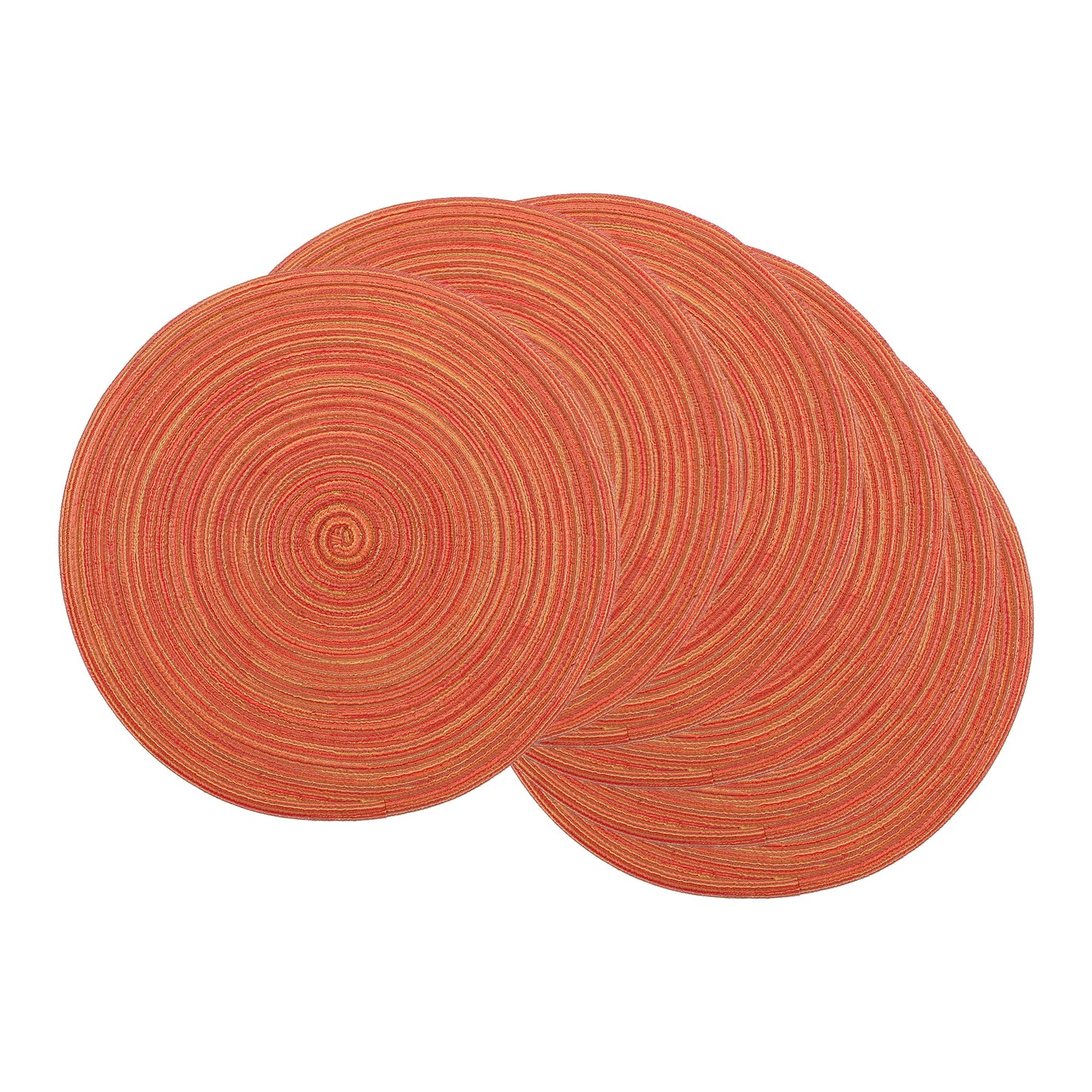 Unique Bargains Farmhouse Placemats Set of 6 Woven Placemats Orange